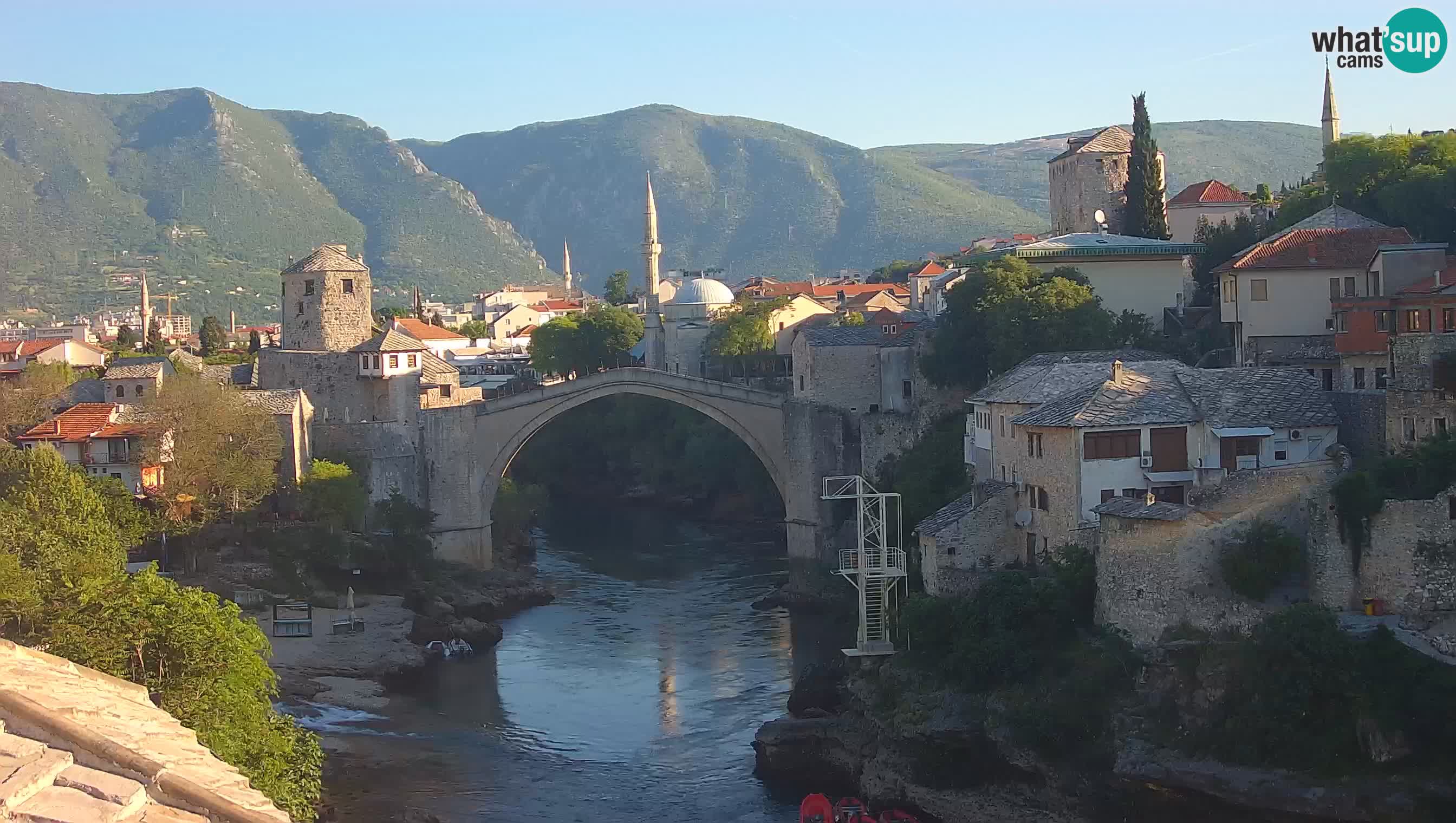 Webcam de Mostar – Le Vieux Pont sur la rivière Neretva