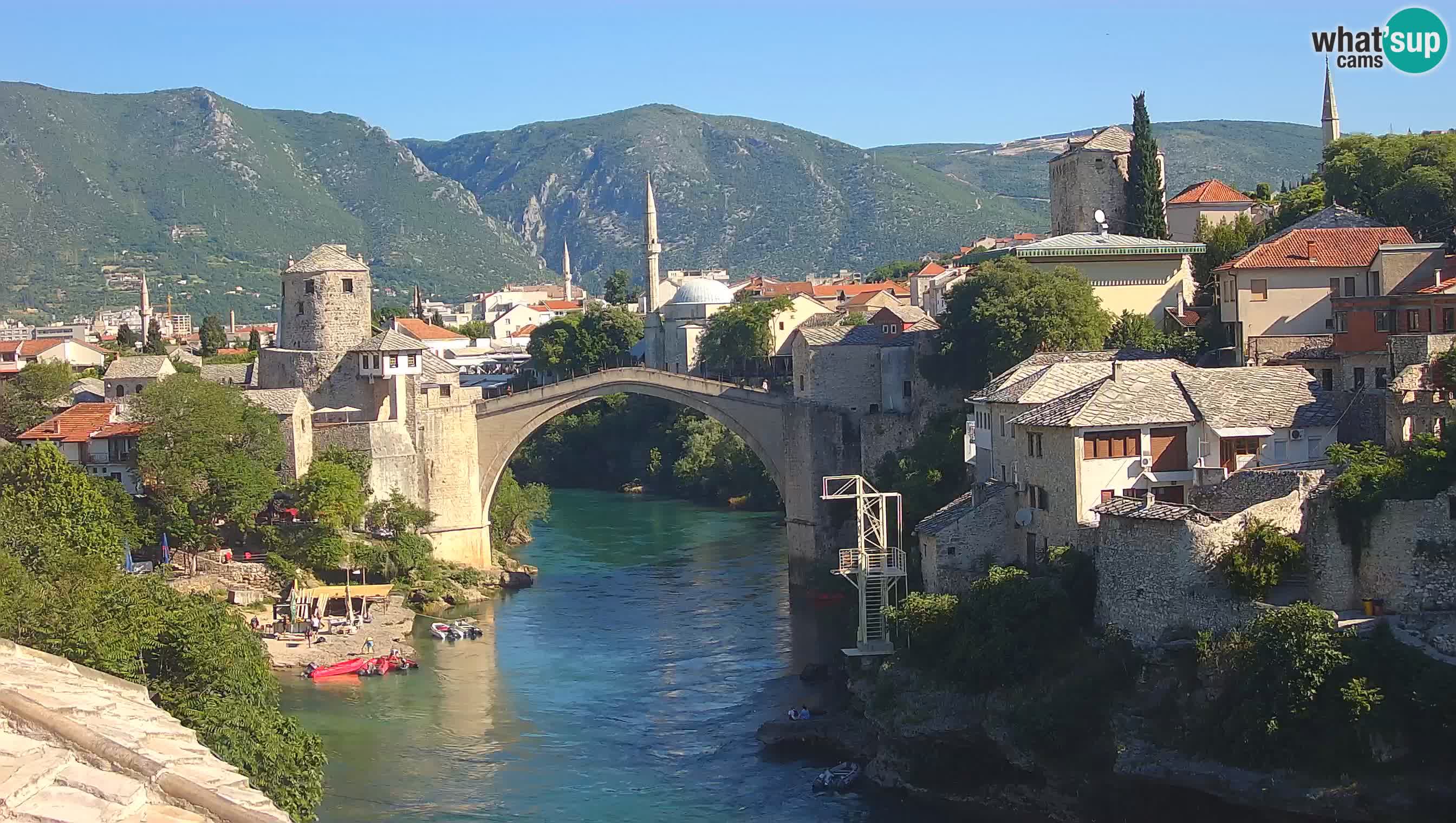 Webcam de Mostar – Le Vieux Pont sur la rivière Neretva