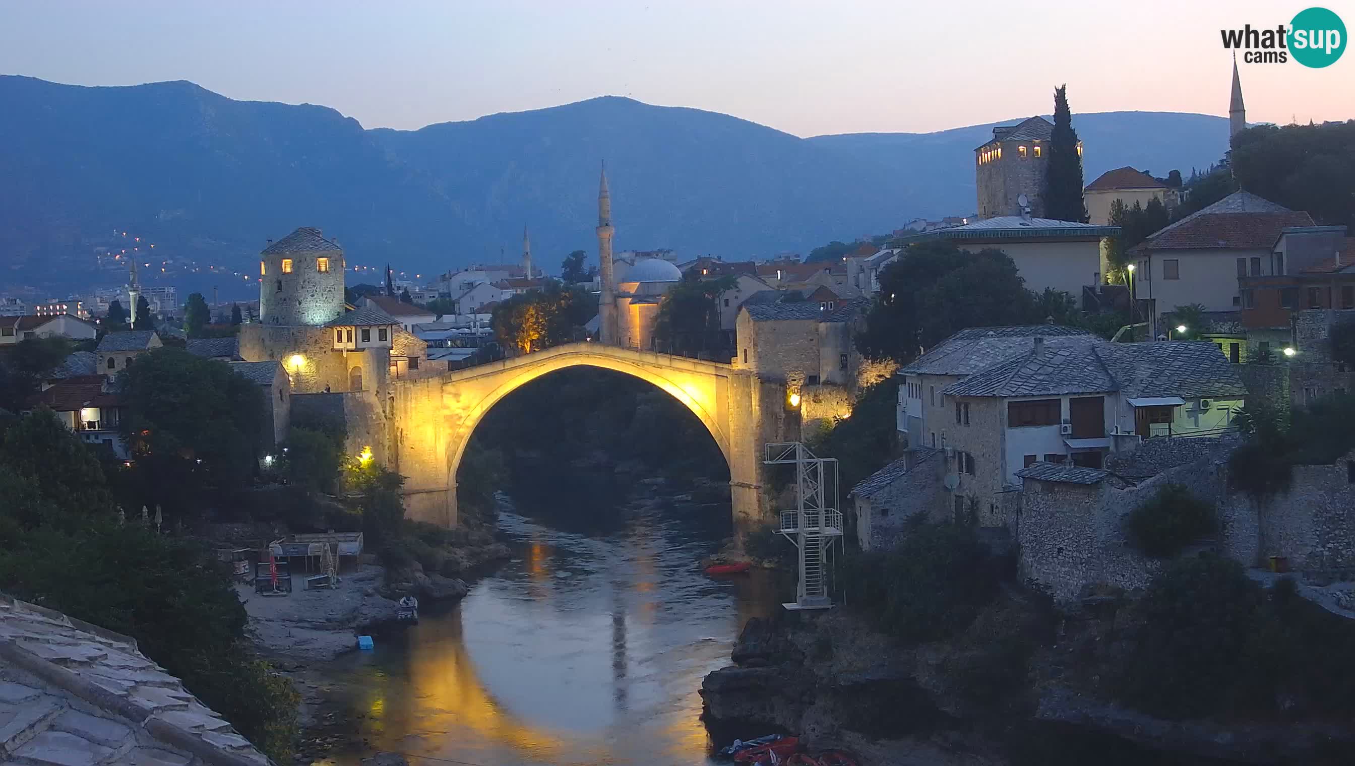 Webcam de Mostar – Le Vieux Pont sur la rivière Neretva