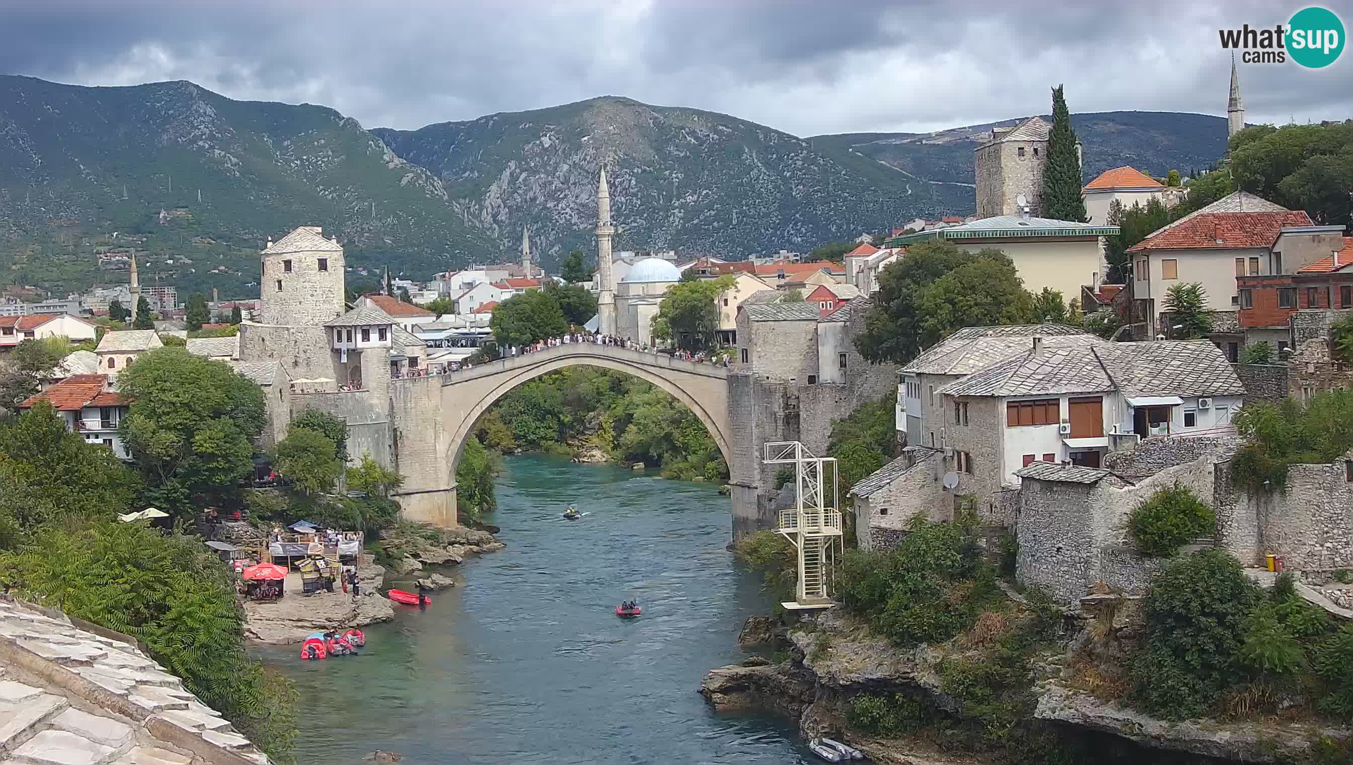 Mostar live – Webcam auf die Alte Brücke (Stari Most) und den Fluss Neretva