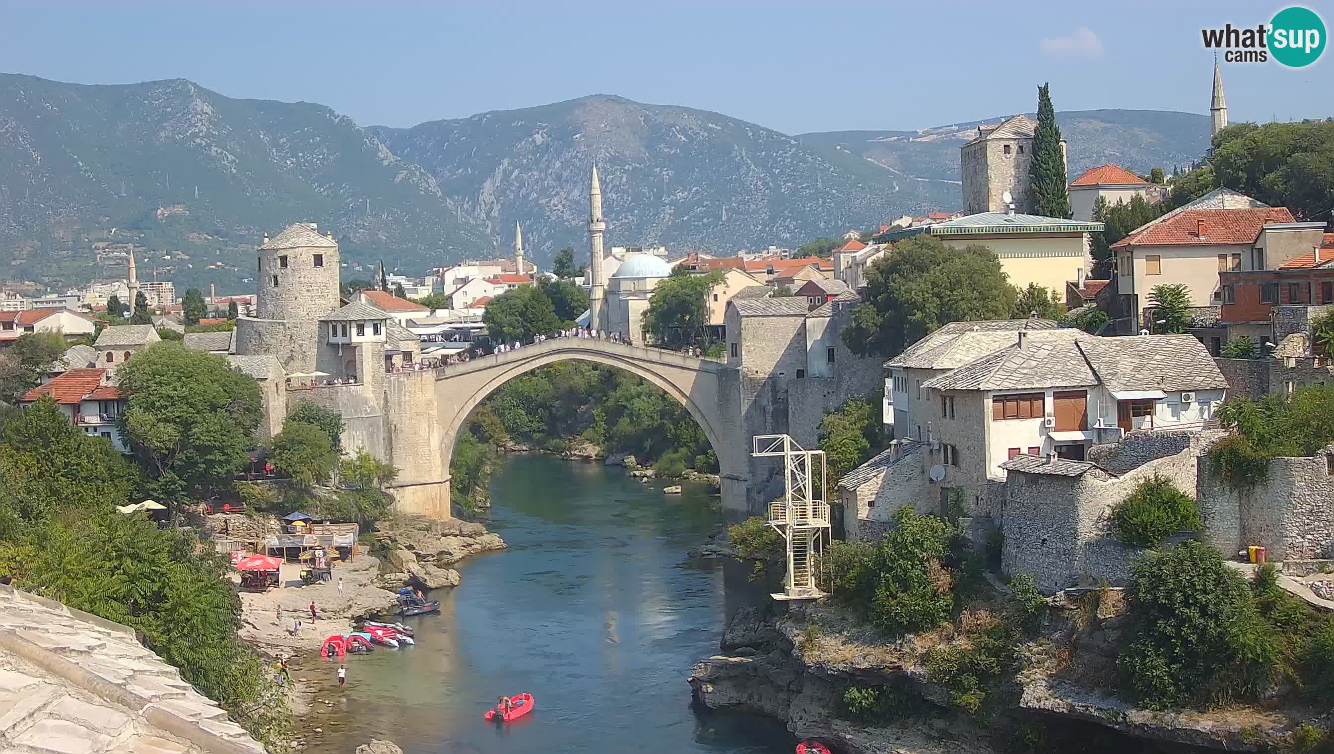 Mostar live – Webcam auf die Alte Brücke (Stari Most) und den Fluss Neretva