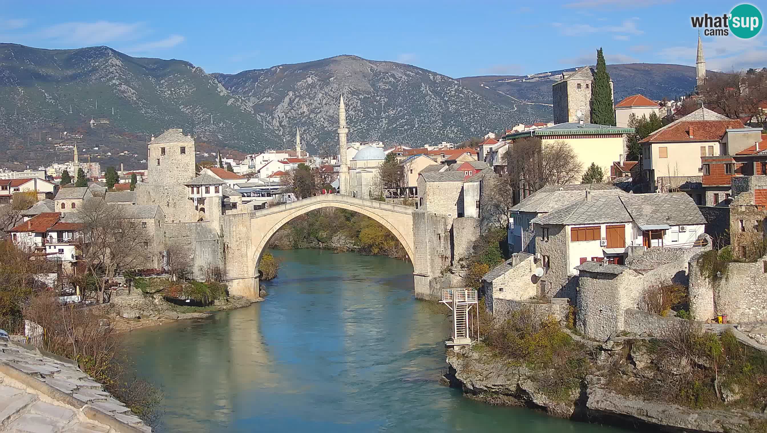 Webcam de Mostar – Le Vieux Pont sur la rivière Neretva