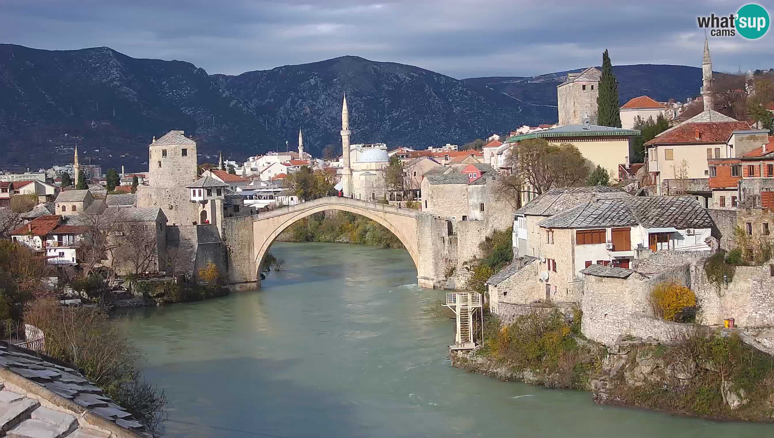Mostar live – Webcam auf die Alte Brücke (Stari Most) und den Fluss Neretva