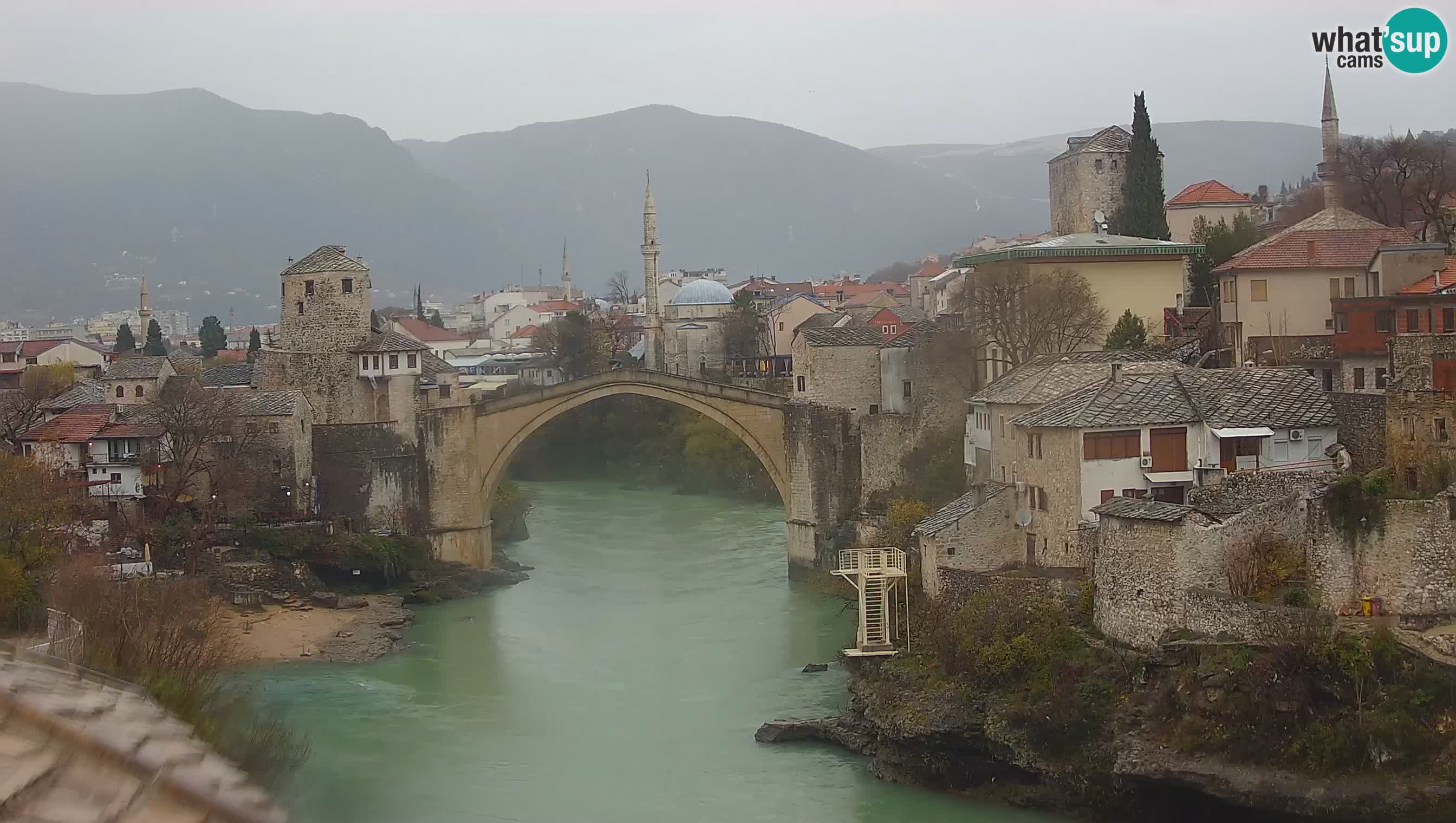 Mostar live – Webcam auf die Alte Brücke (Stari Most) und den Fluss Neretva