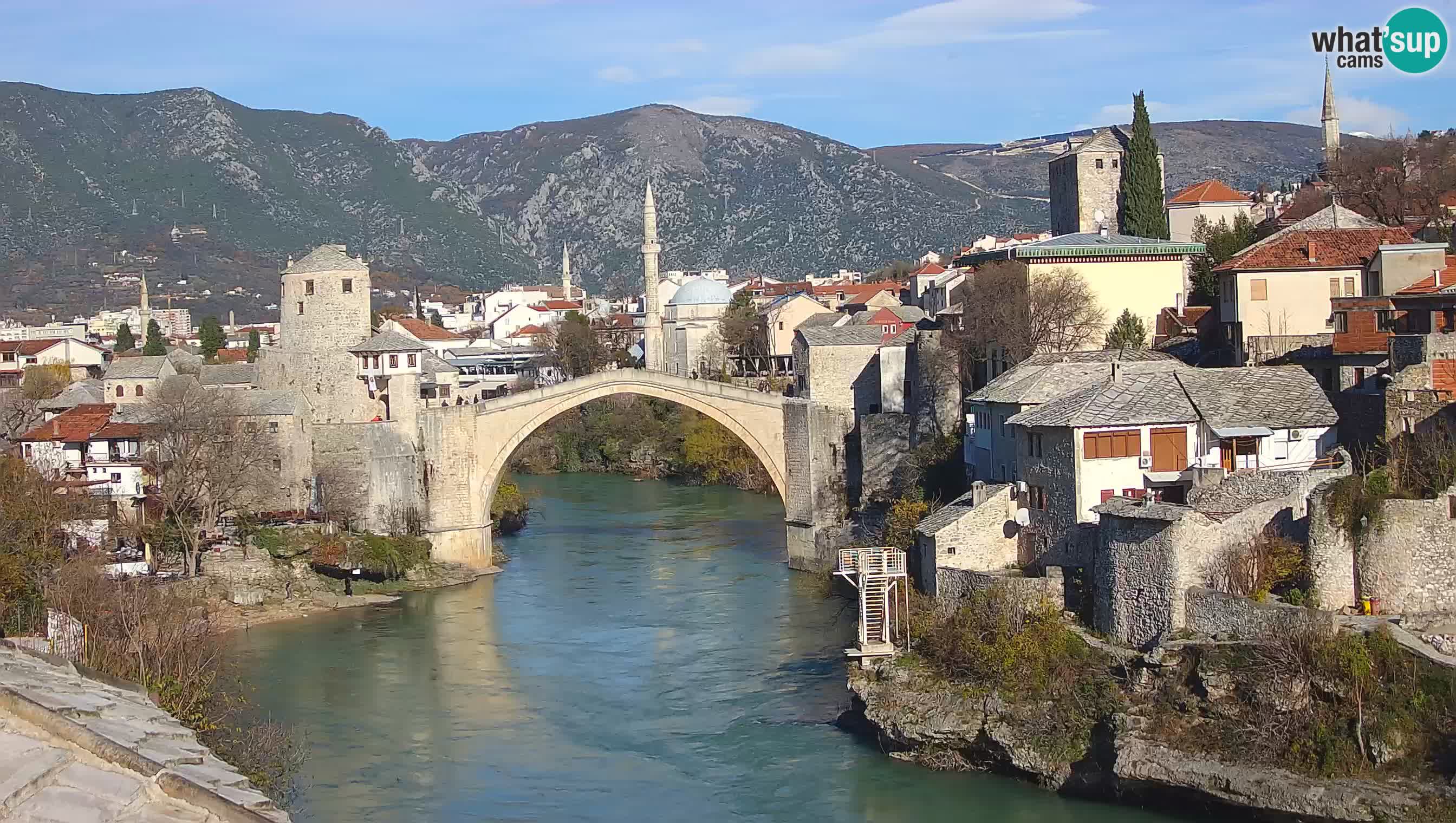 Mostar live – Webcam auf die Alte Brücke (Stari Most) und den Fluss Neretva