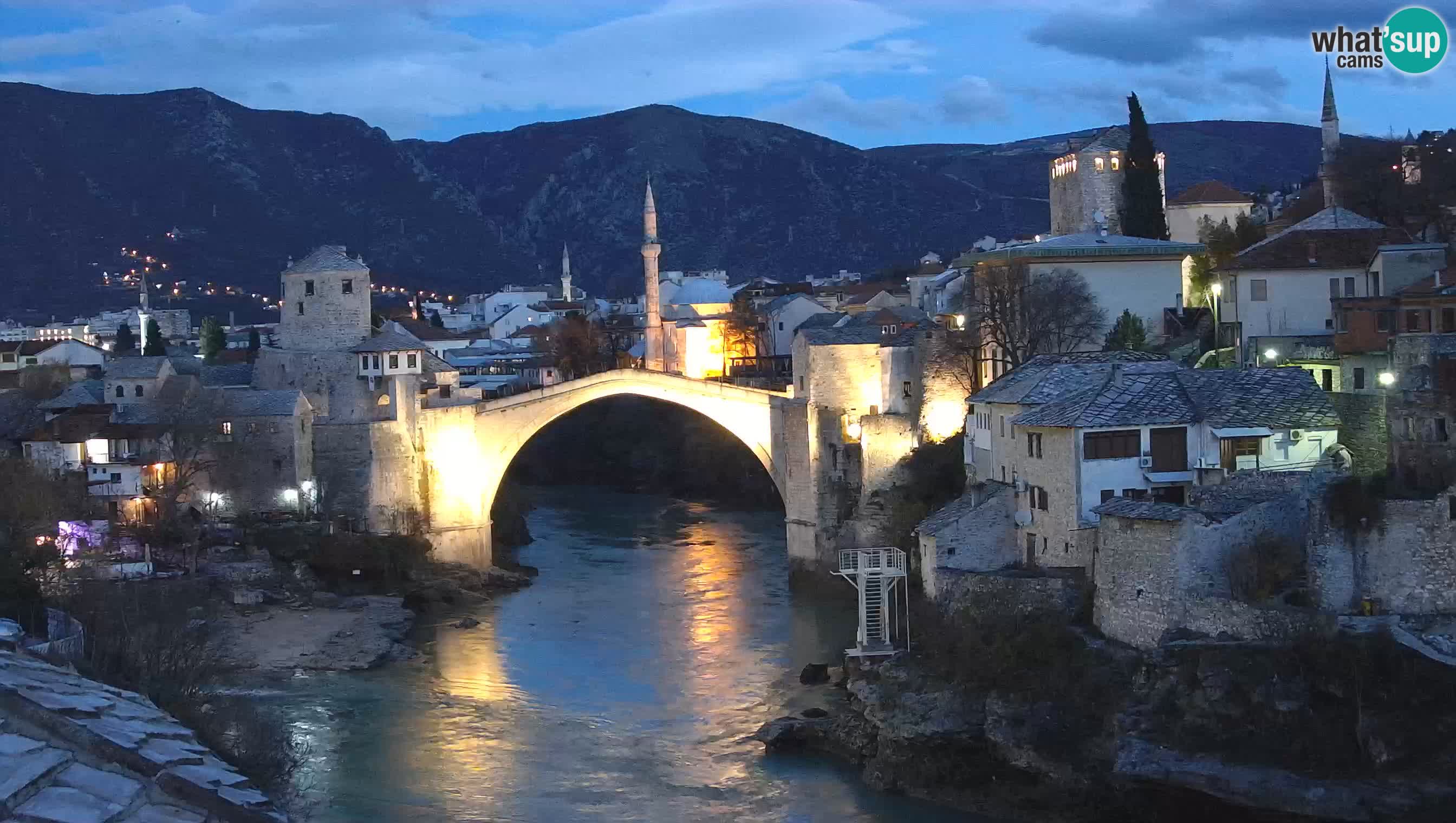 Mostar live – Webcam auf die Alte Brücke (Stari Most) und den Fluss Neretva