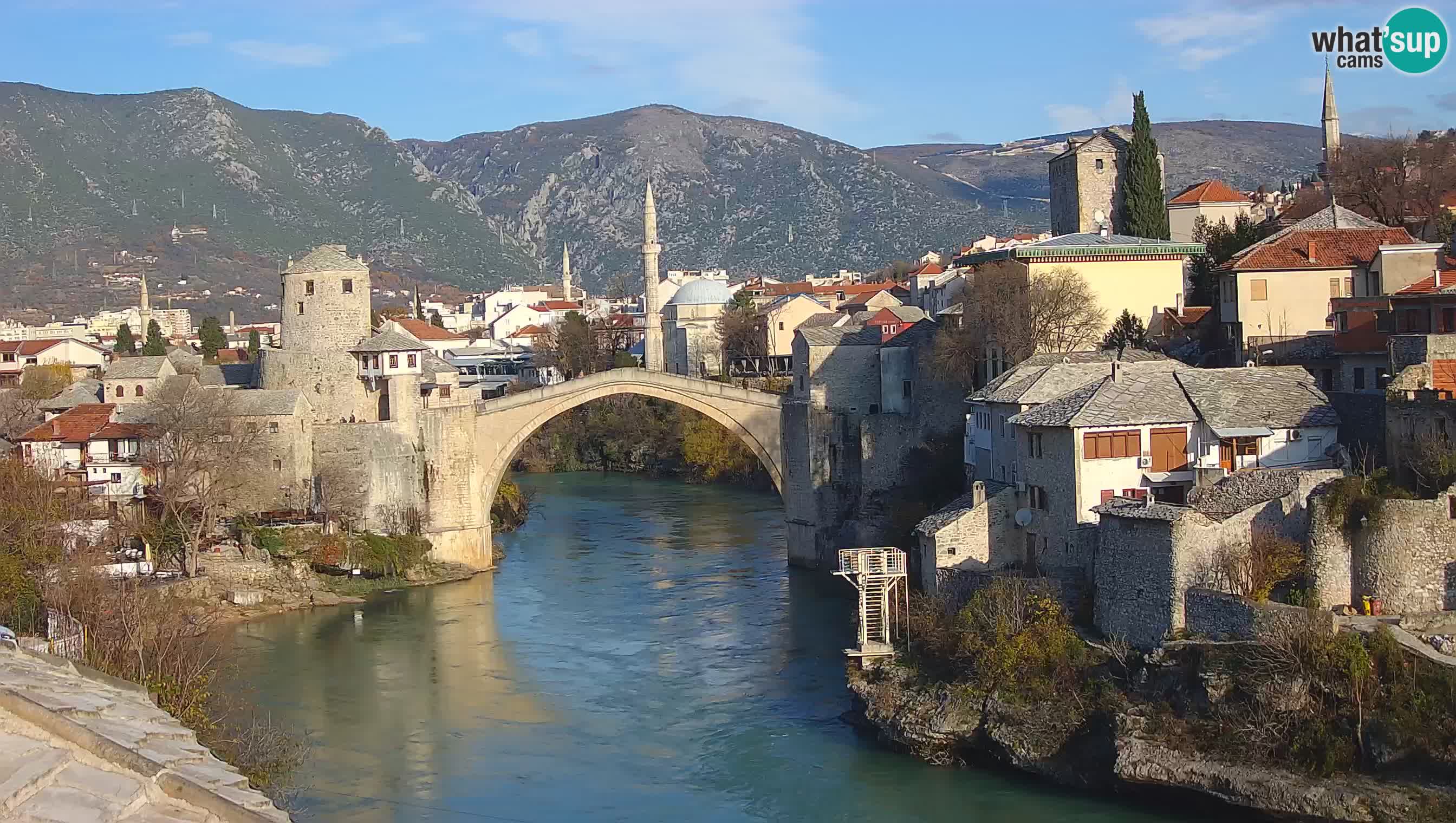 Mostar live – Webcam auf die Alte Brücke (Stari Most) und den Fluss Neretva