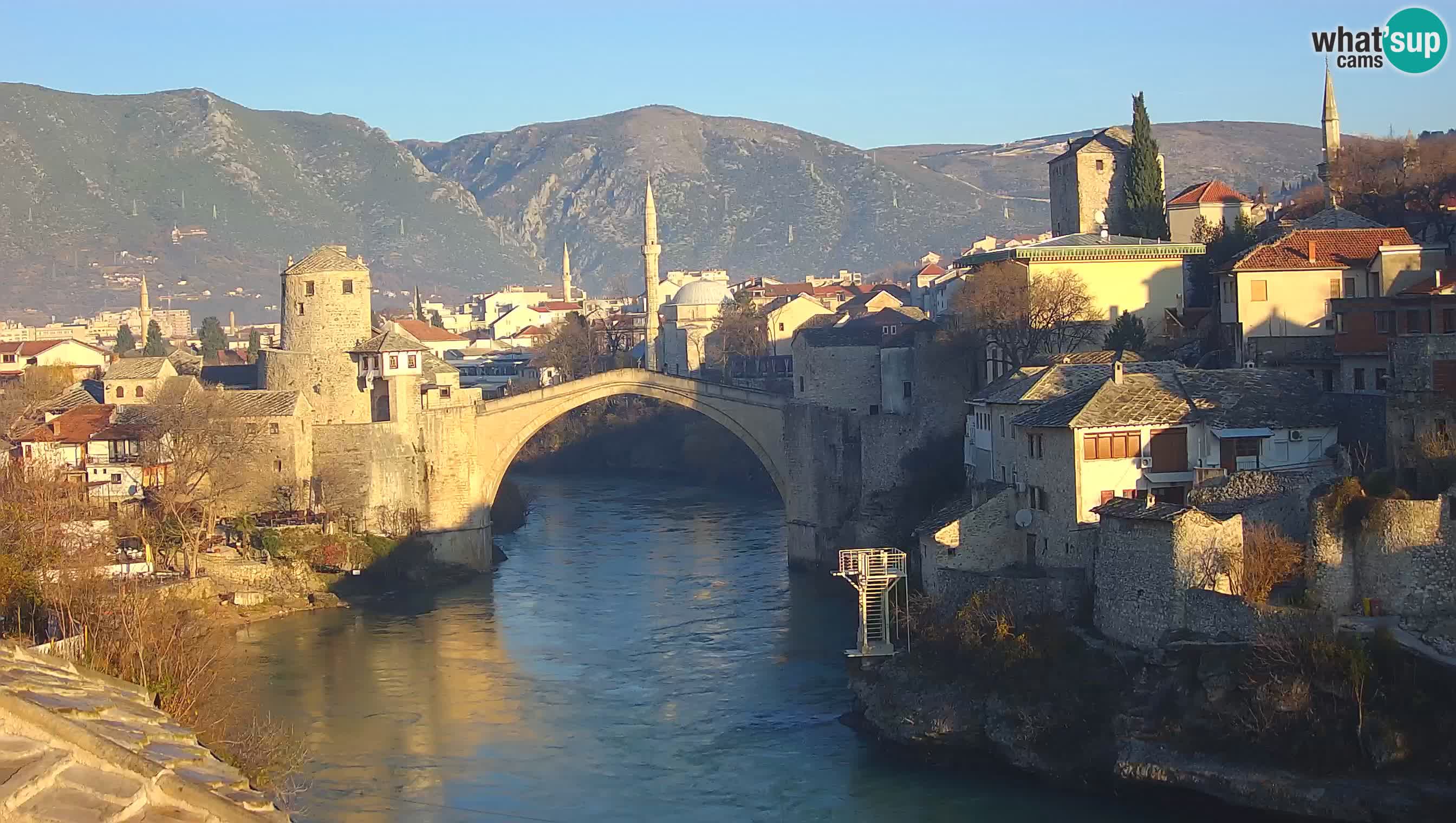 Mostar live – Webcam auf die Alte Brücke (Stari Most) und den Fluss Neretva