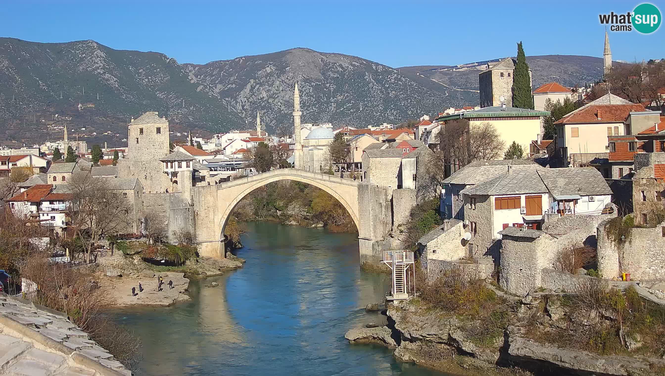 Mostar live – Webcam auf die Alte Brücke (Stari Most) und den Fluss Neretva