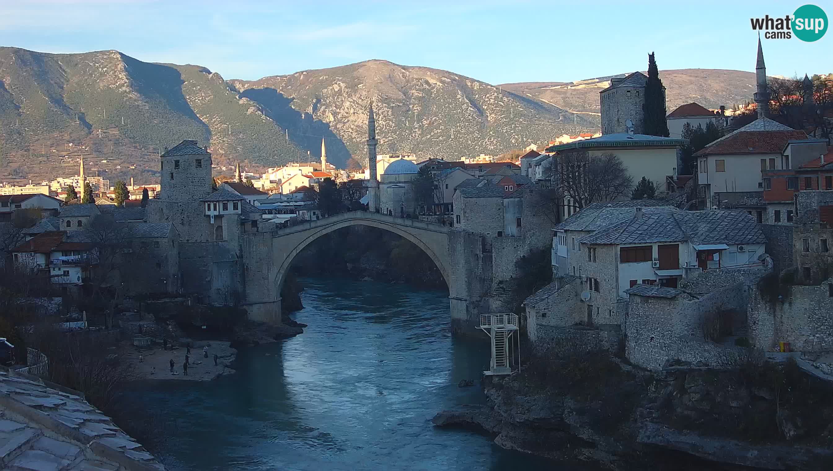 Mostar live – Webcam auf die Alte Brücke (Stari Most) und den Fluss Neretva