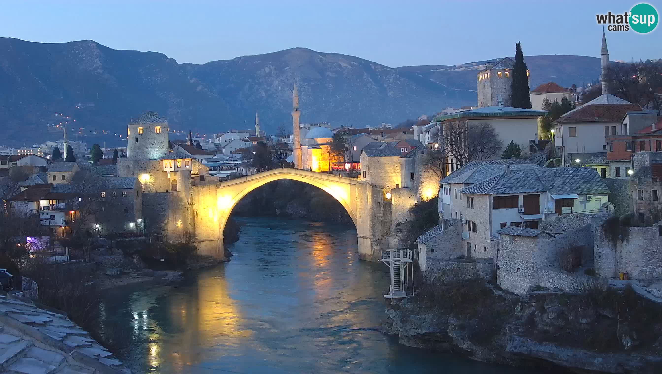 Webcam de Mostar – Le Vieux Pont sur la rivière Neretva