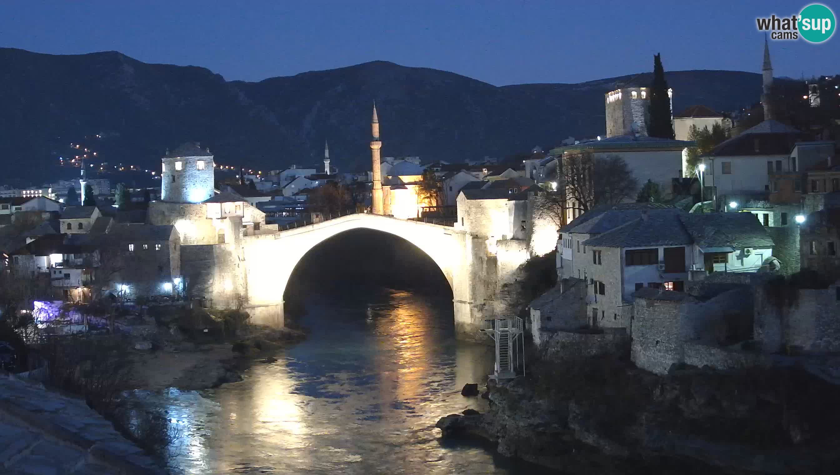 Mostar live – Webcam auf die Alte Brücke (Stari Most) und den Fluss Neretva