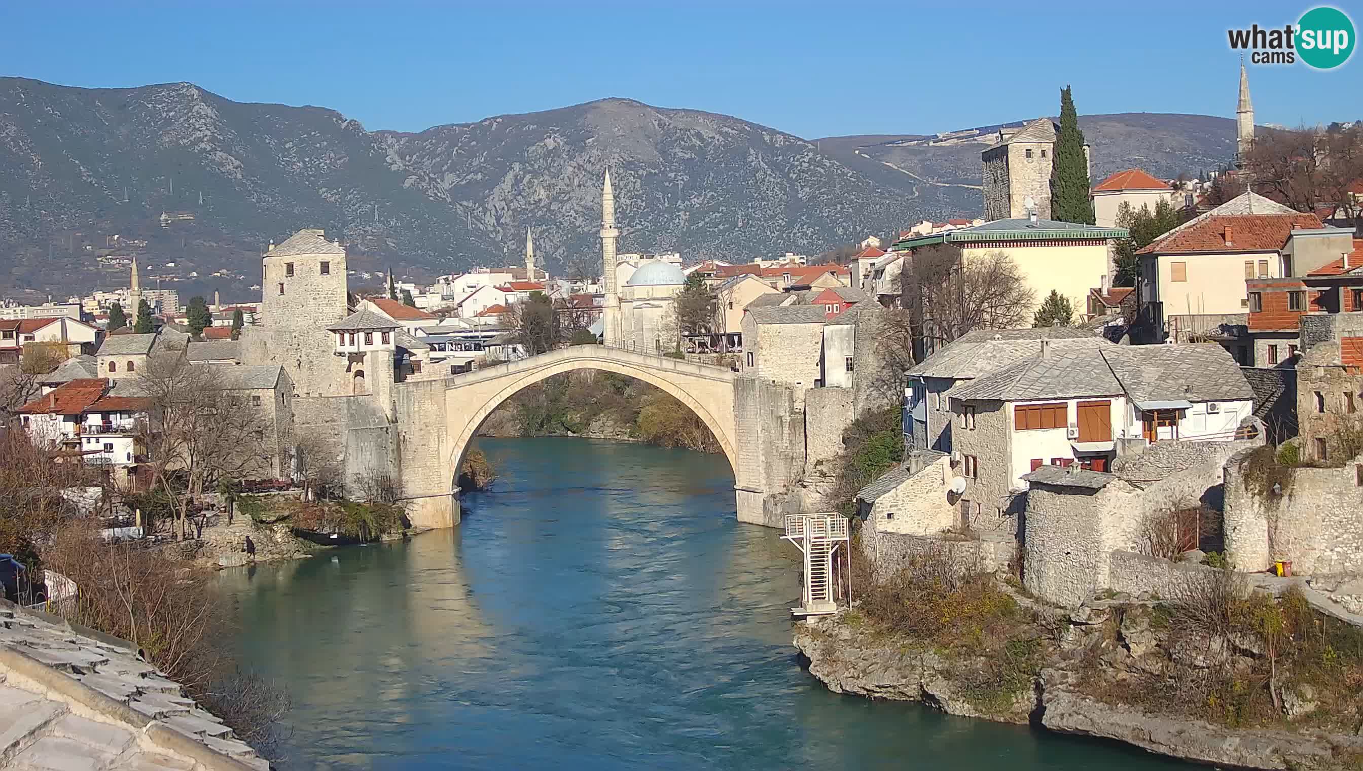 Mostar live – Webcam auf die Alte Brücke (Stari Most) und den Fluss Neretva