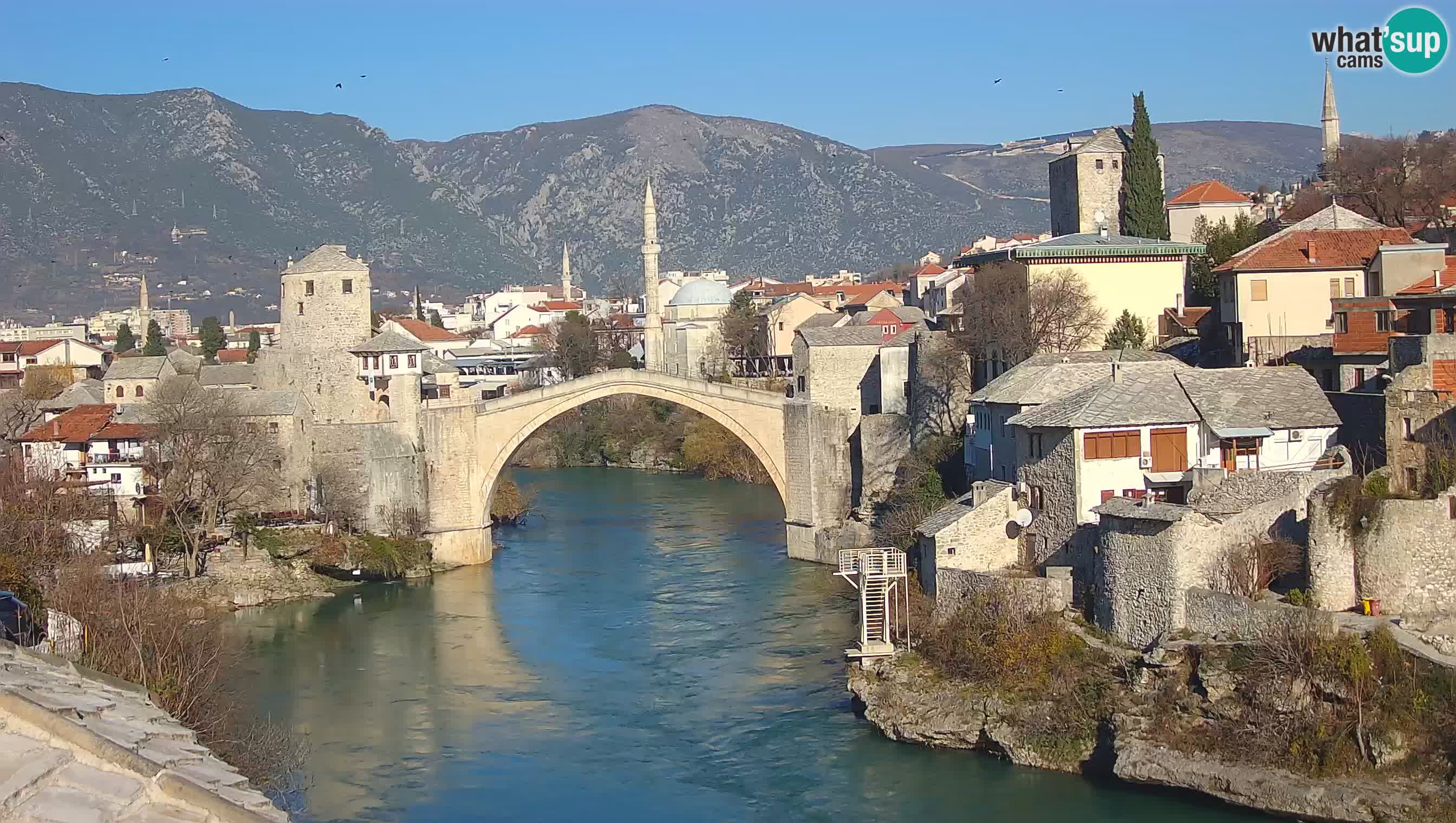 Webcam de Mostar – Le Vieux Pont sur la rivière Neretva