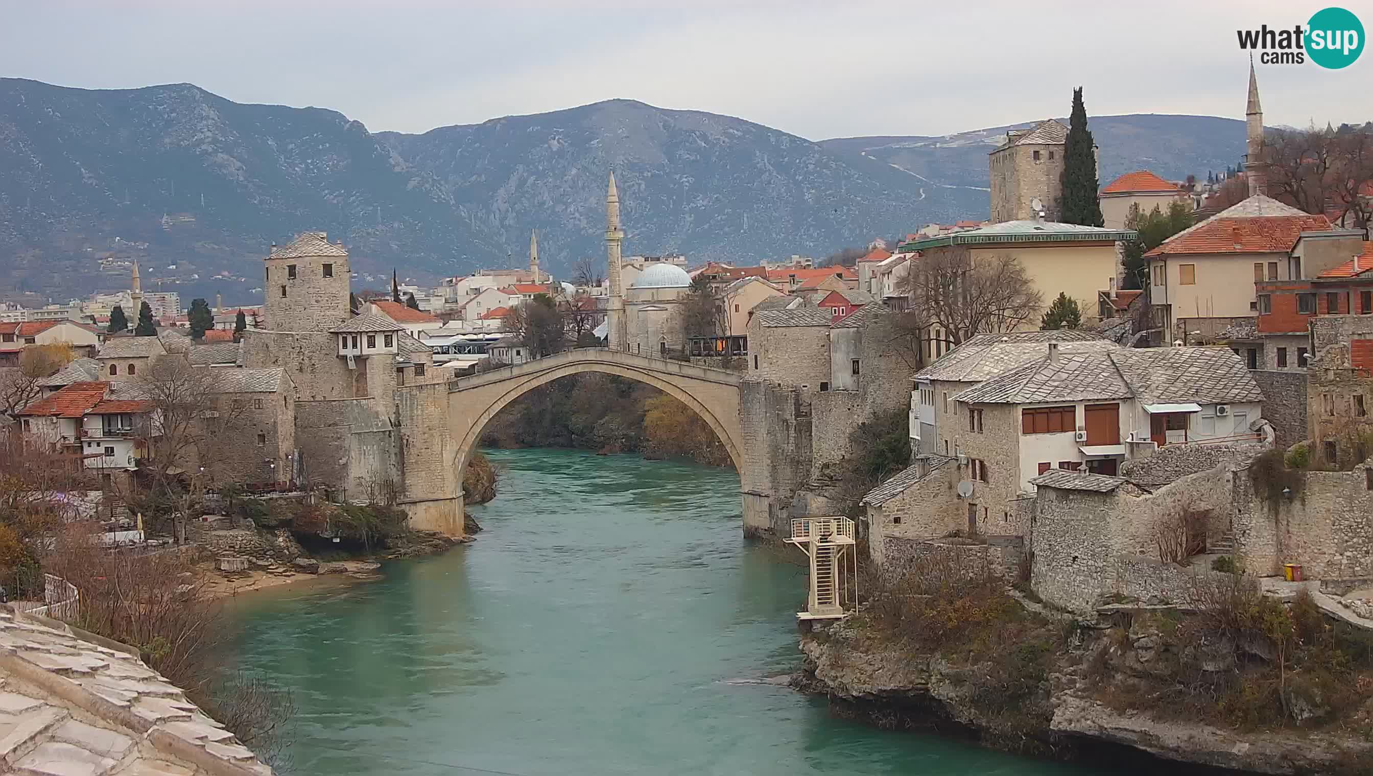 Webcam de Mostar – Le Vieux Pont sur la rivière Neretva