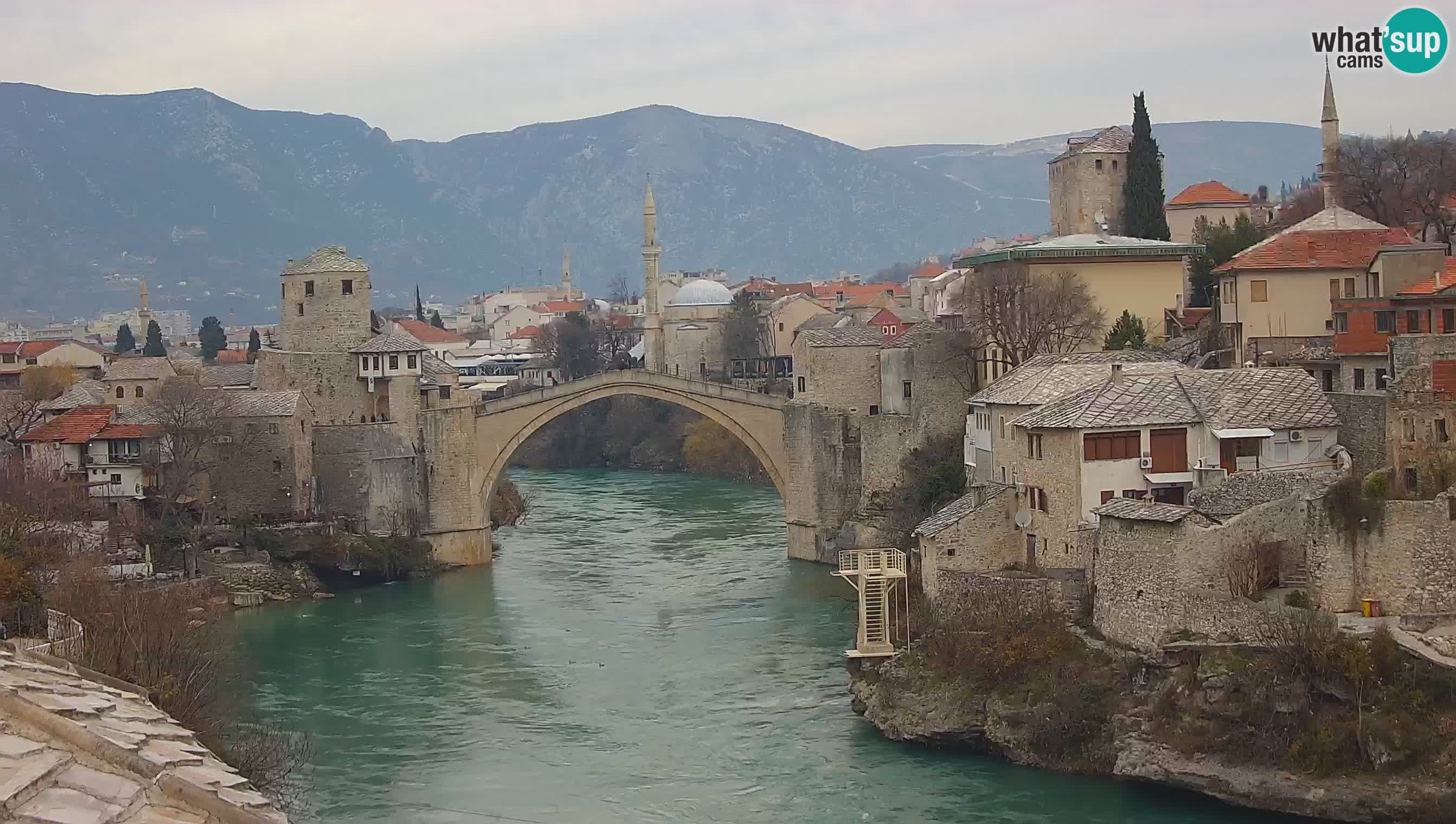 Webcam de Mostar – Le Vieux Pont sur la rivière Neretva