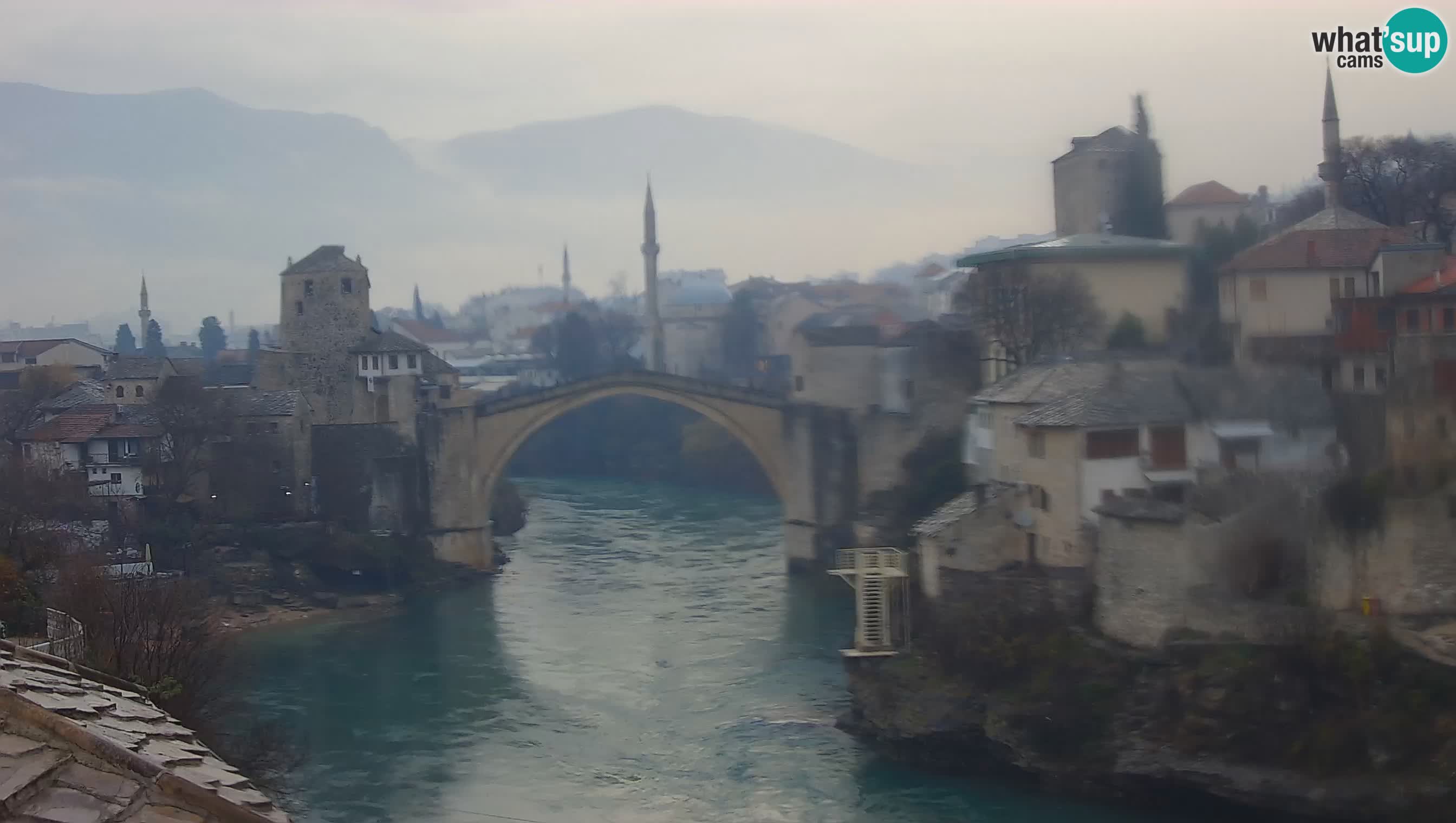 Mostar live – Webcam auf die Alte Brücke (Stari Most) und den Fluss Neretva