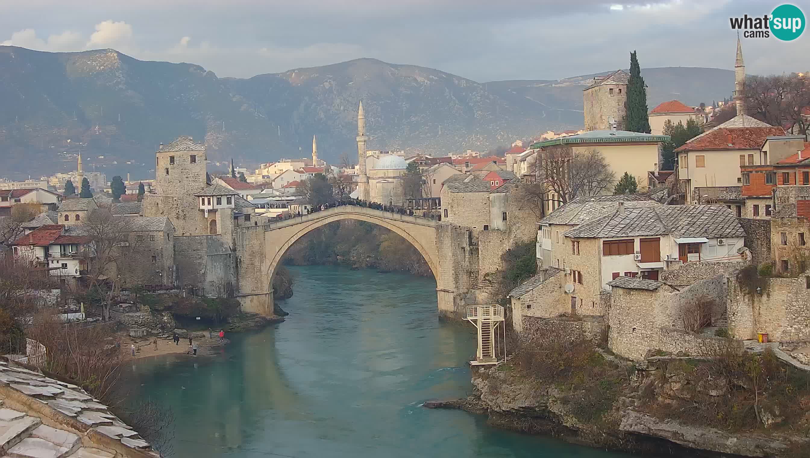Mostar live – Webcam auf die Alte Brücke (Stari Most) und den Fluss Neretva
