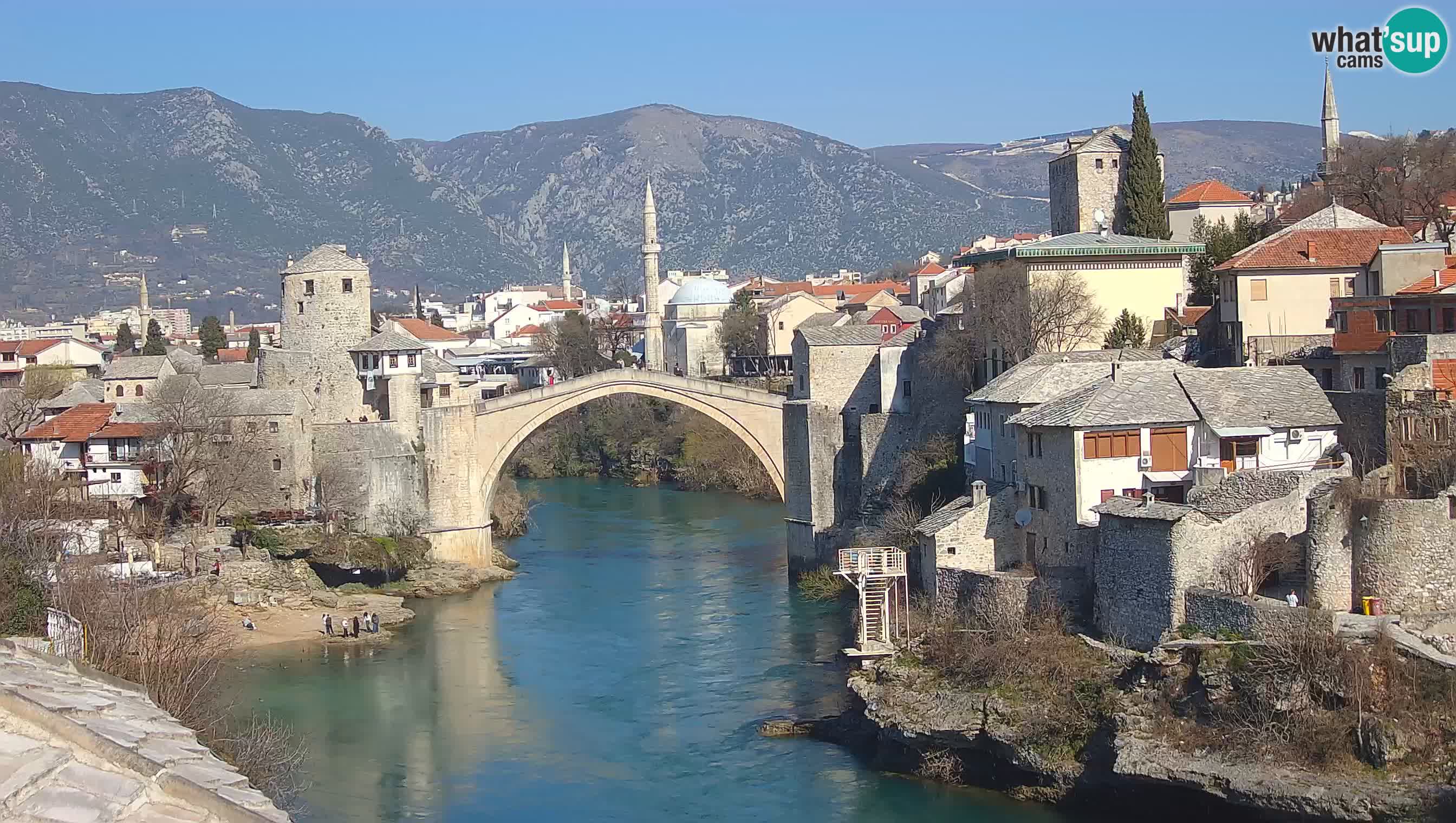 Mostar live – Webcam auf die Alte Brücke (Stari Most) und den Fluss Neretva