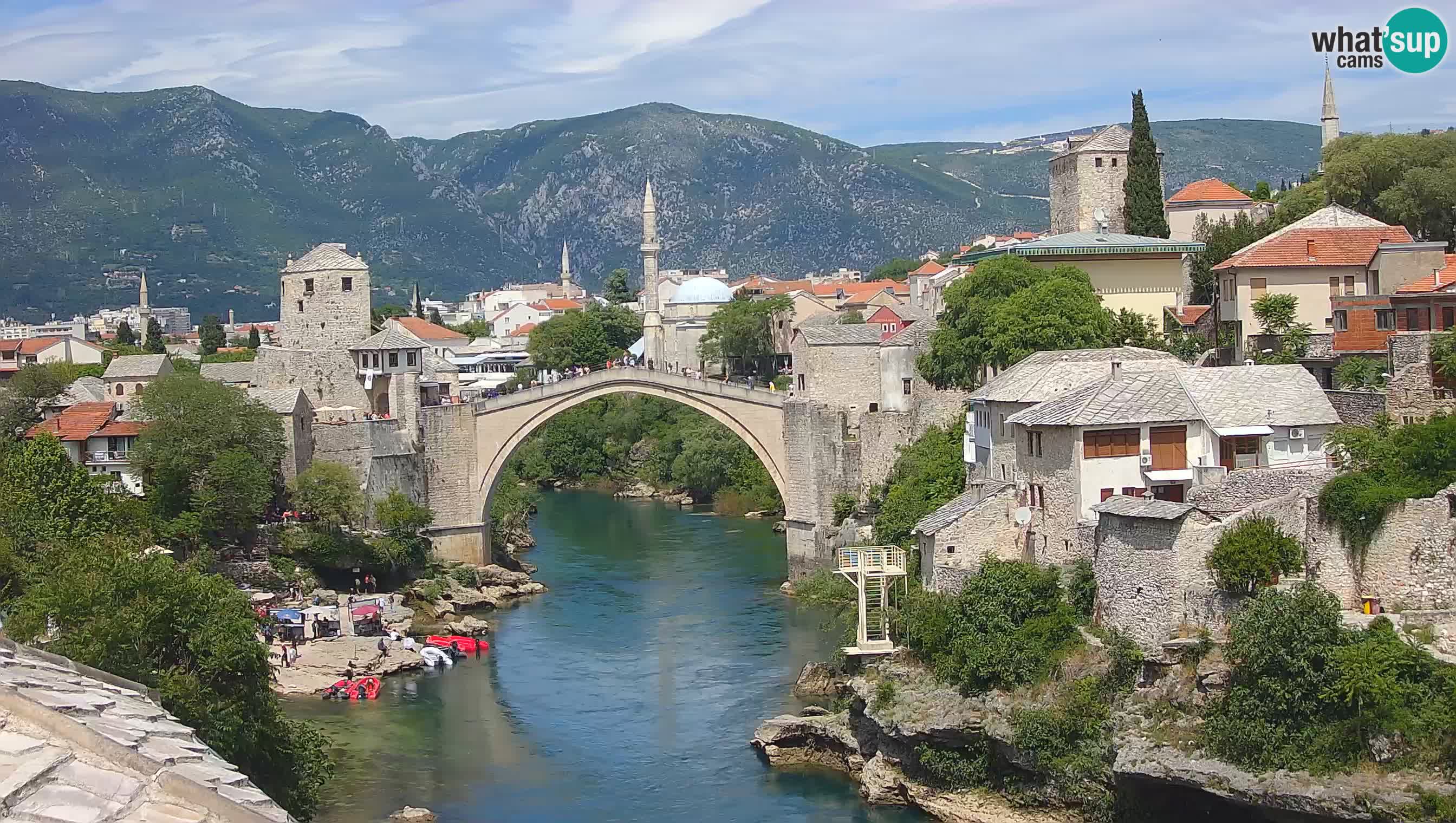Mostar live – Webcam auf die Alte Brücke (Stari Most) und den Fluss Neretva