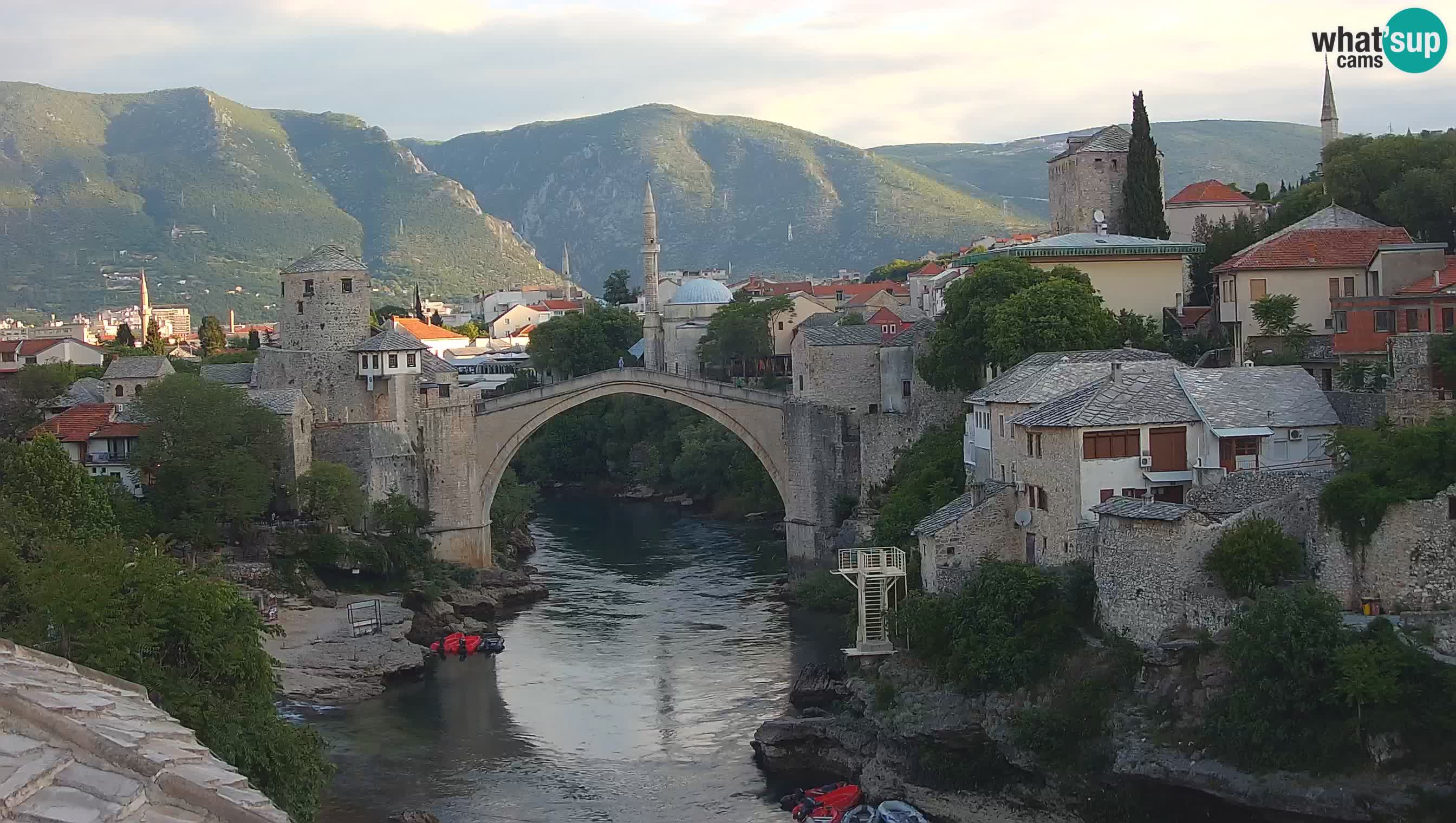 Mostar live – Webcam auf die Alte Brücke (Stari Most) und den Fluss Neretva