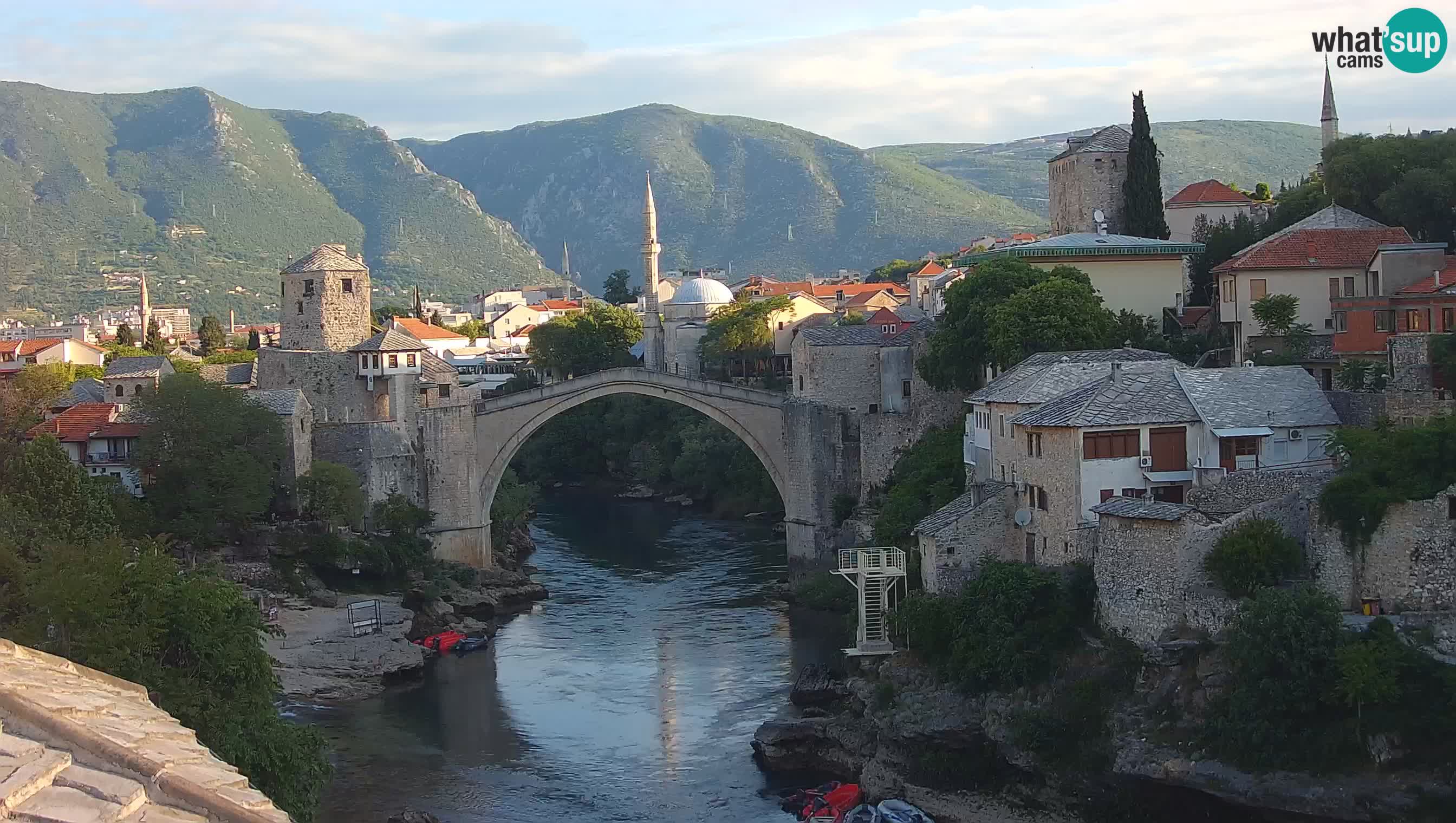 Mostar live – Webcam auf die Alte Brücke (Stari Most) und den Fluss Neretva