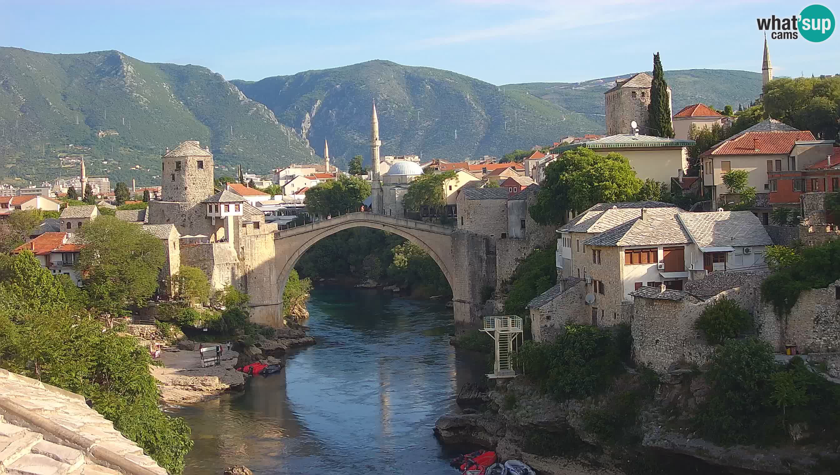 Mostar live – Webcam auf die Alte Brücke (Stari Most) und den Fluss Neretva