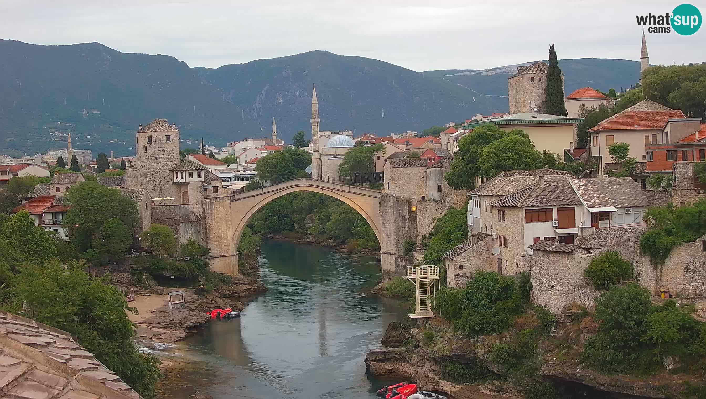 Mostar live – Webcam auf die Alte Brücke (Stari Most) und den Fluss Neretva