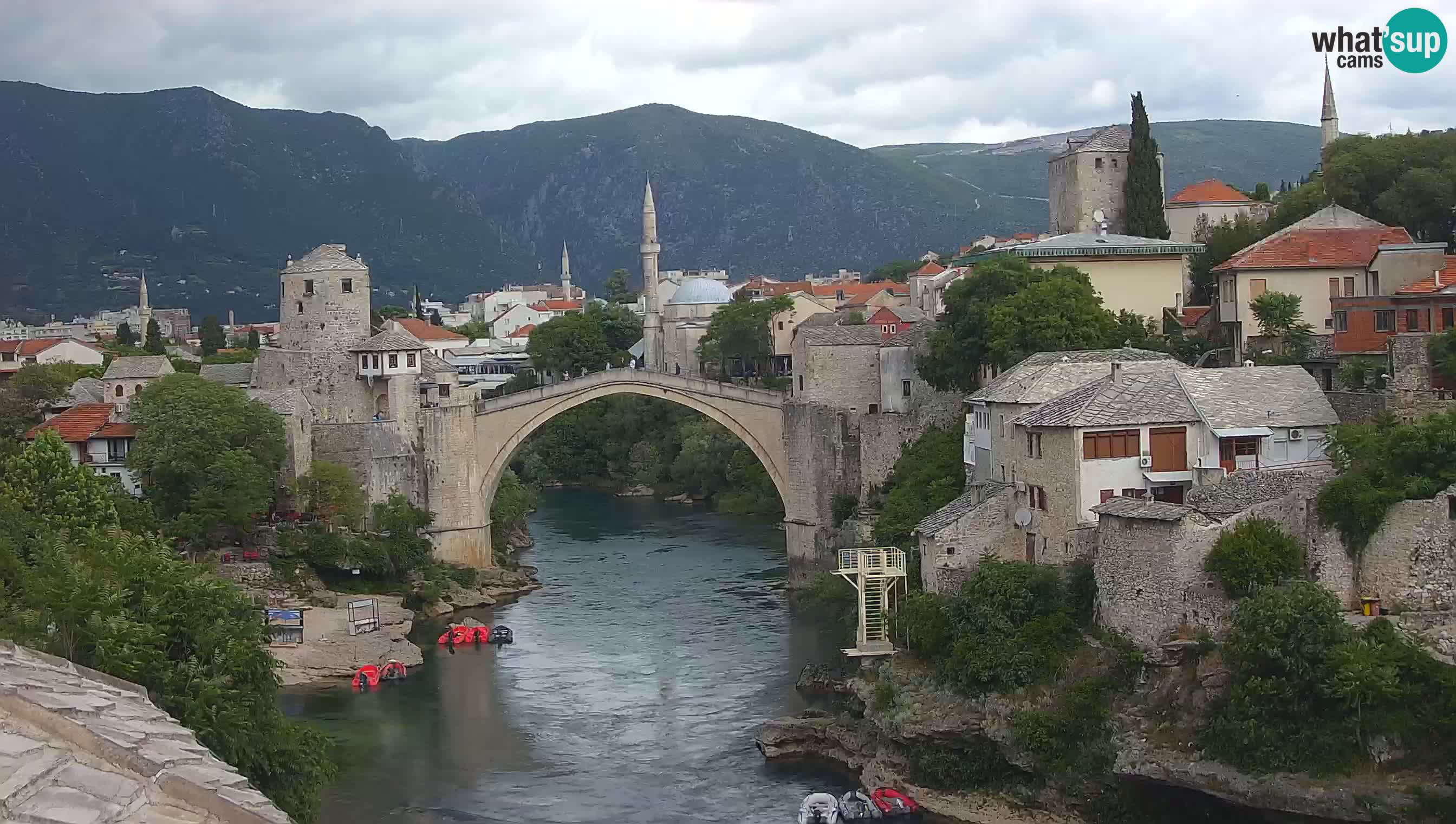 Mostar live – Webcam auf die Alte Brücke (Stari Most) und den Fluss Neretva