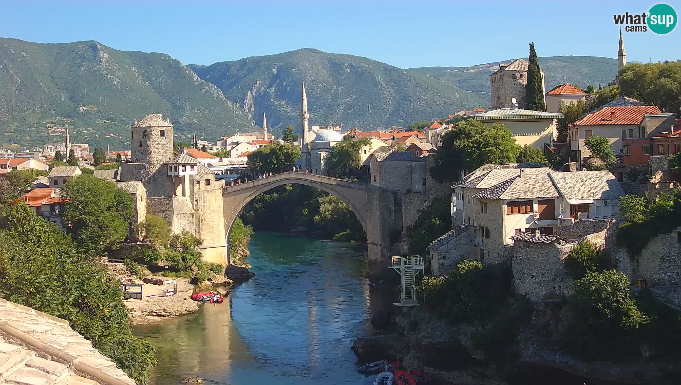 Mostar live – Webcam auf die Alte Brücke (Stari Most) und den Fluss Neretva