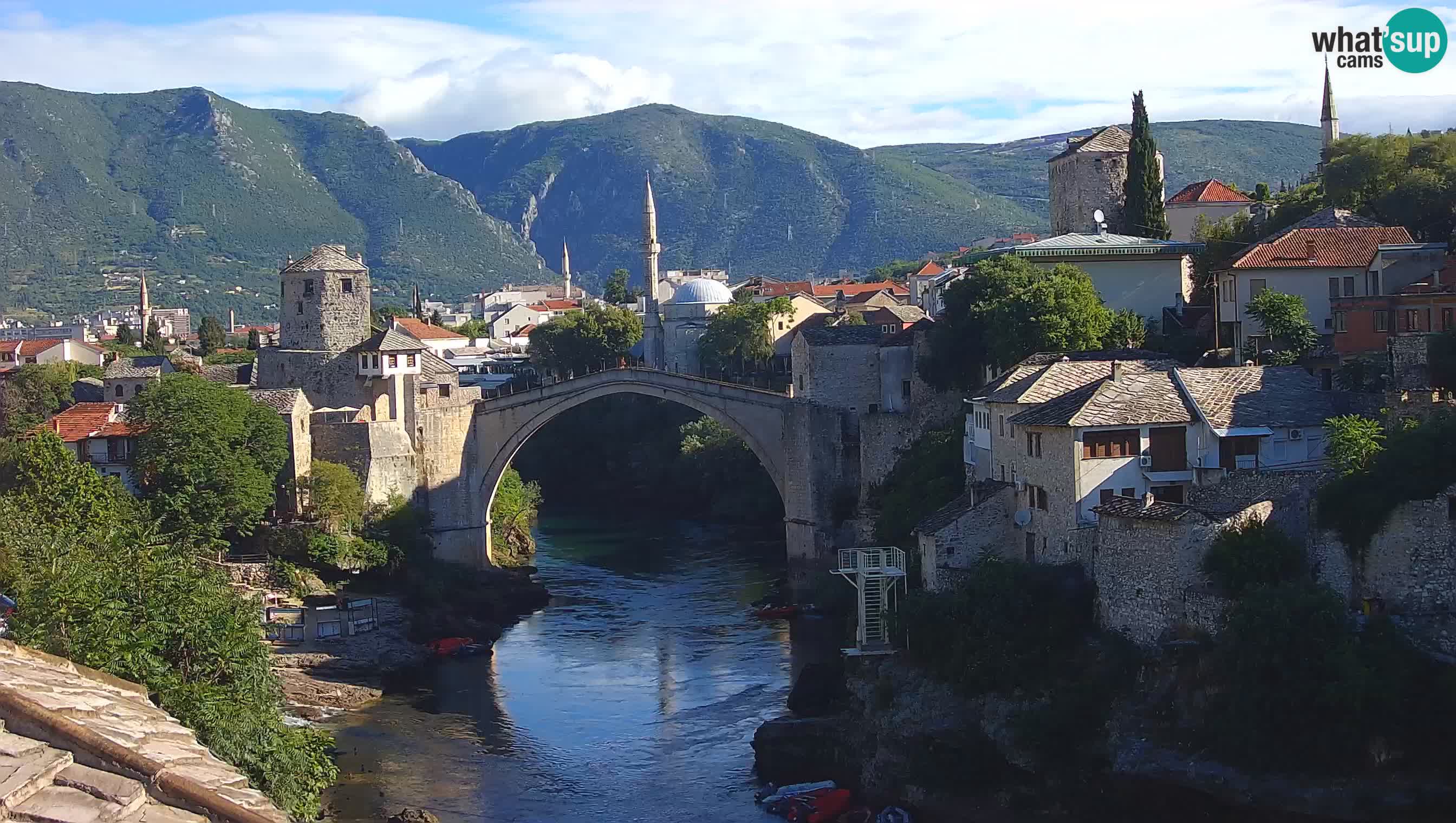 Mostar live – Webcam auf die Alte Brücke (Stari Most) und den Fluss Neretva