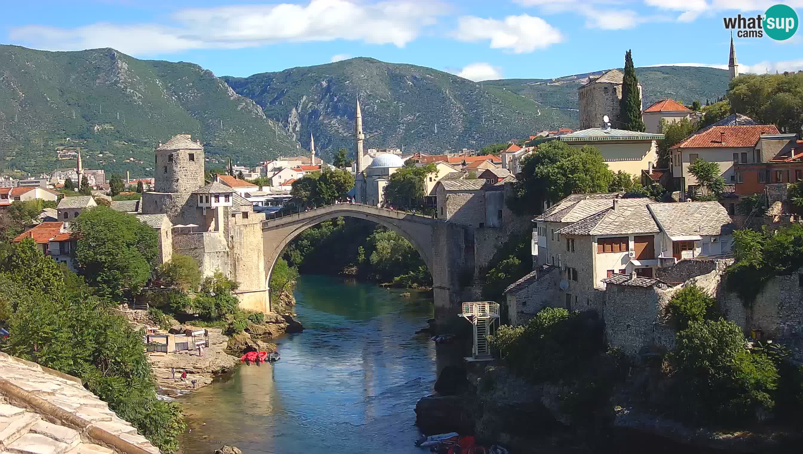 Mostar live – Webcam auf die Alte Brücke (Stari Most) und den Fluss Neretva