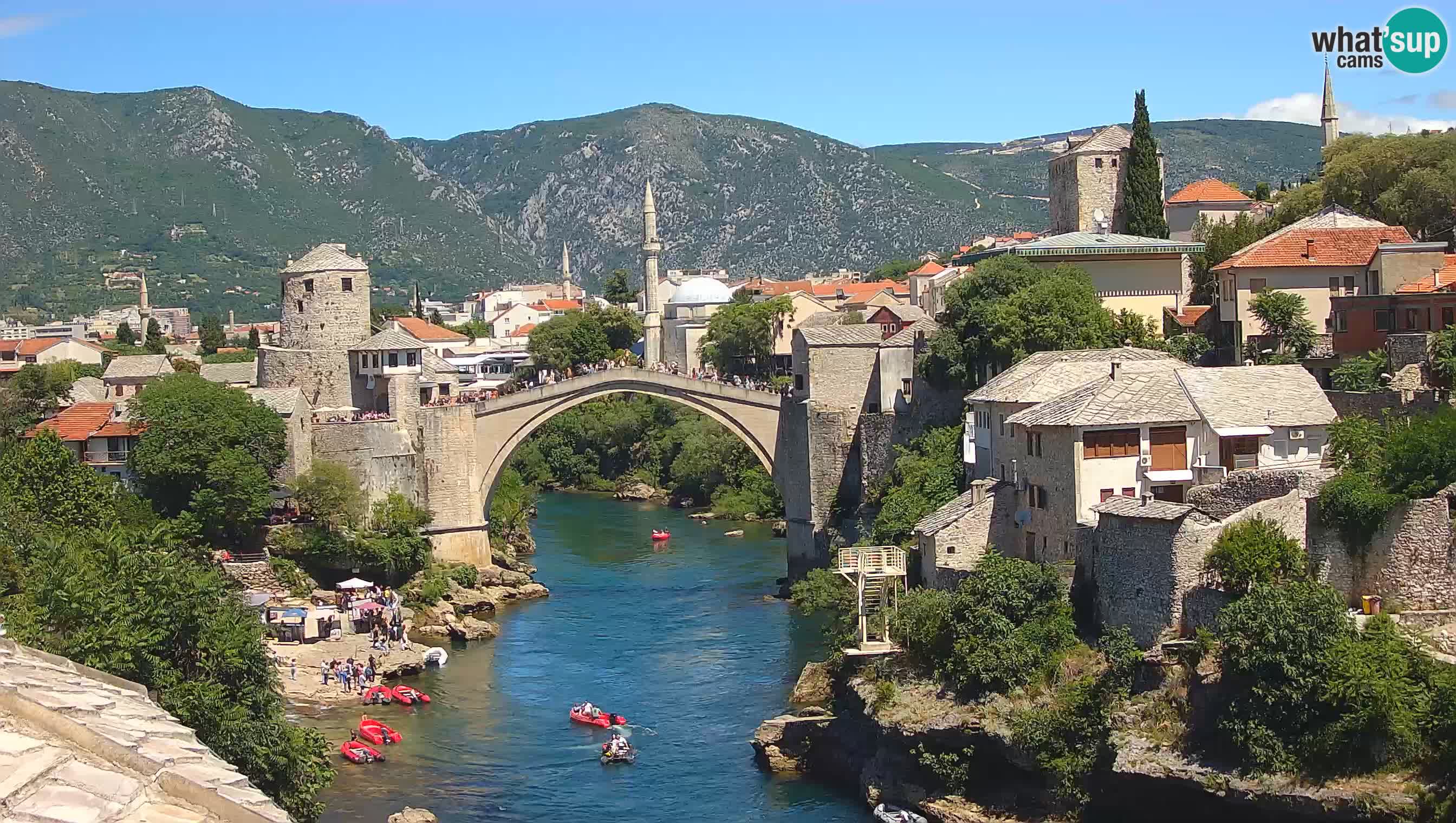 Mostar live – Webcam auf die Alte Brücke (Stari Most) und den Fluss Neretva