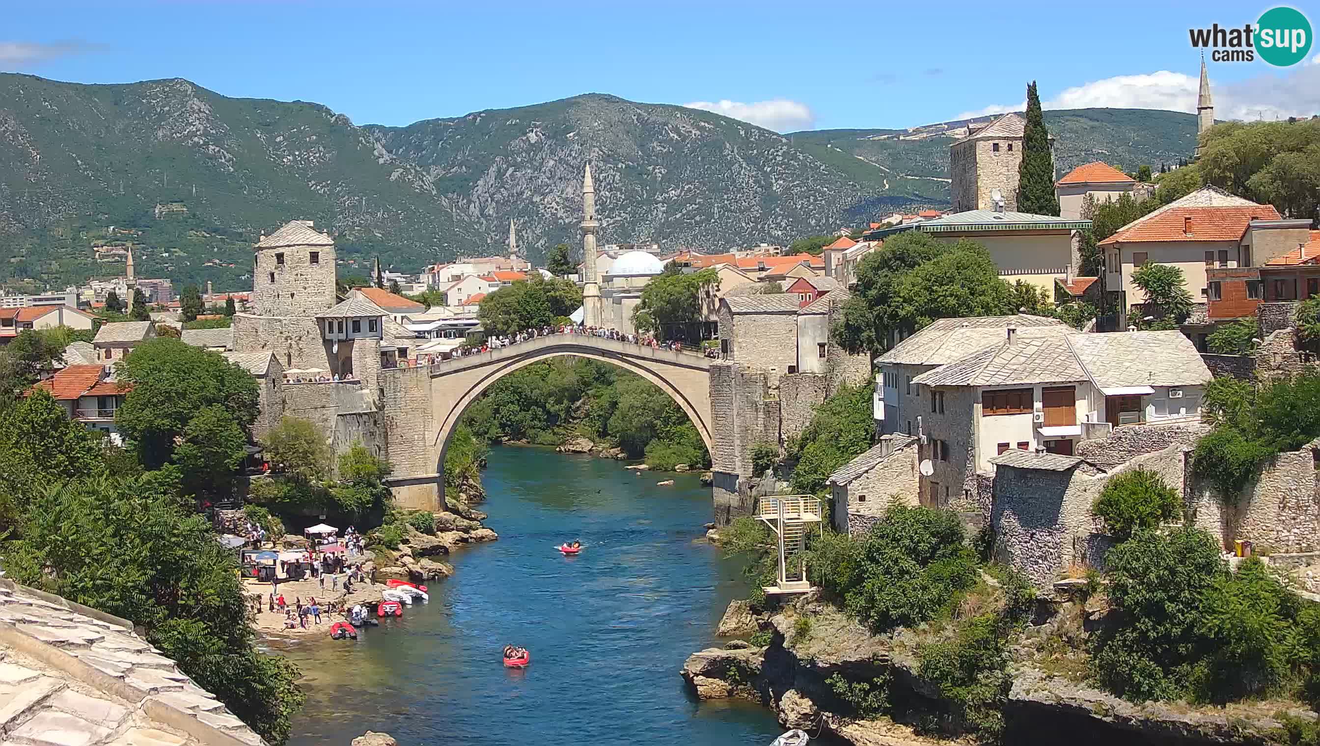 Mostar live – Webcam auf die Alte Brücke (Stari Most) und den Fluss Neretva