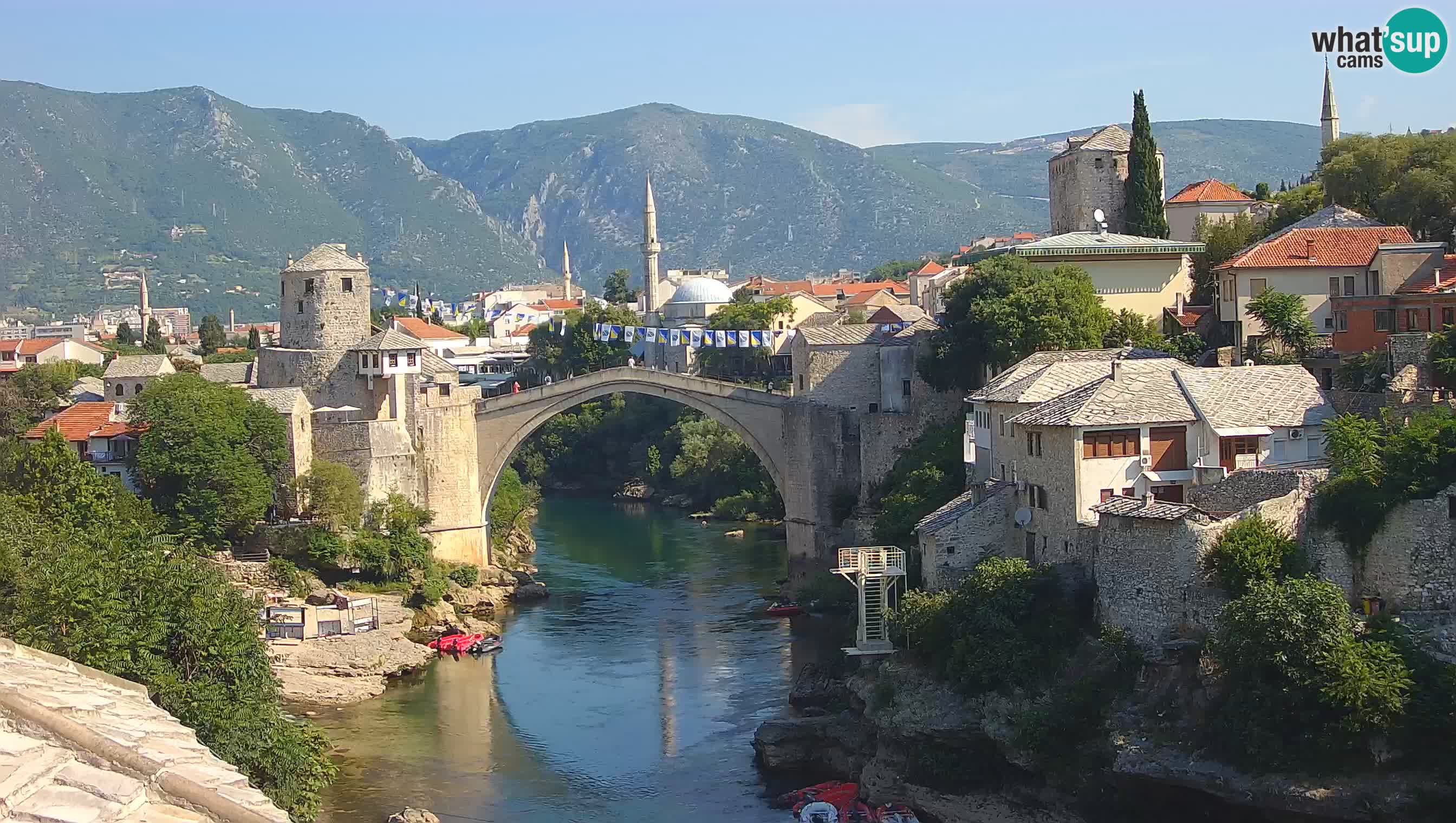 Webcam de Mostar – Le Vieux Pont sur la rivière Neretva