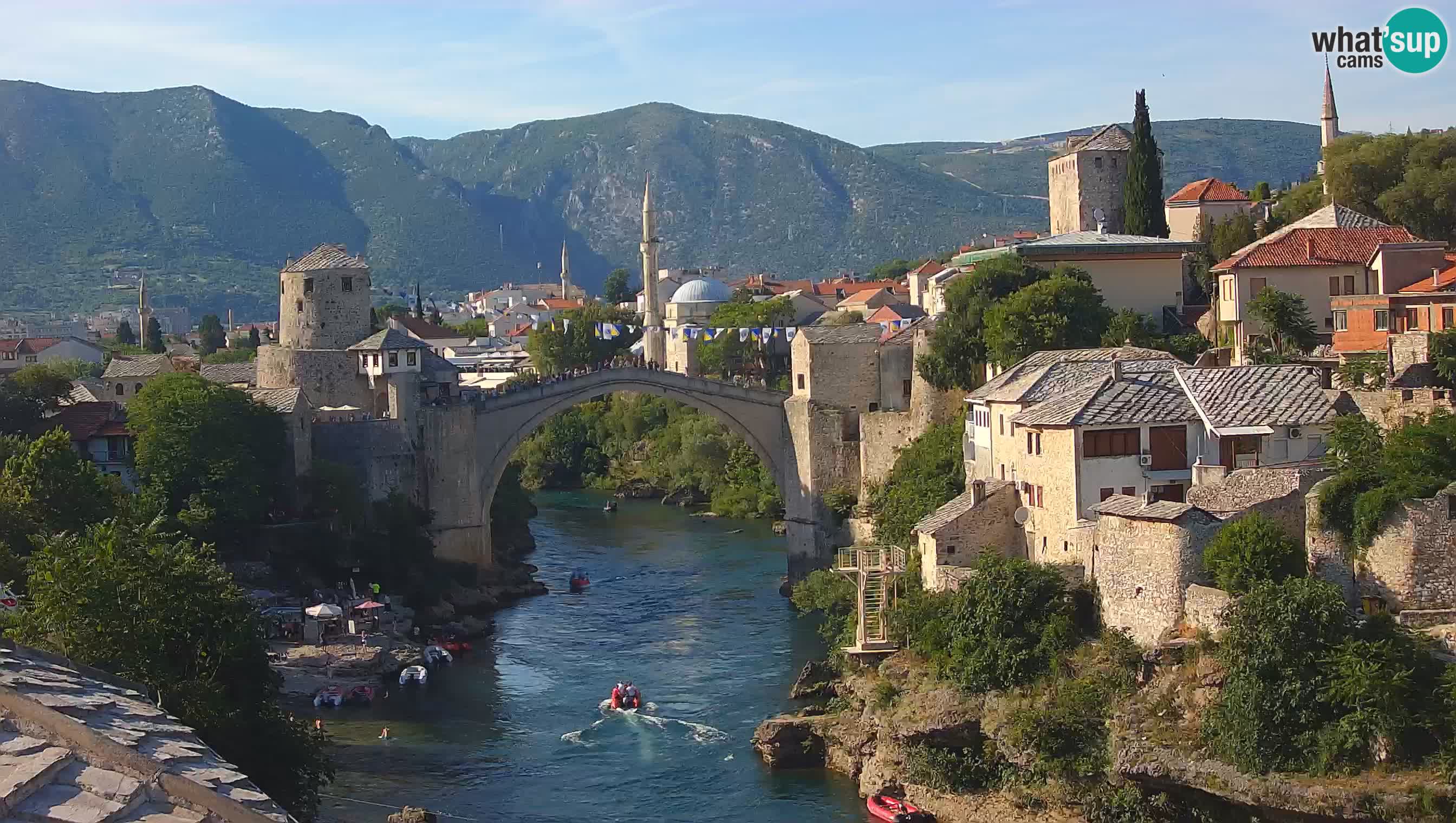 Mostar live – Webcam auf die Alte Brücke (Stari Most) und den Fluss Neretva