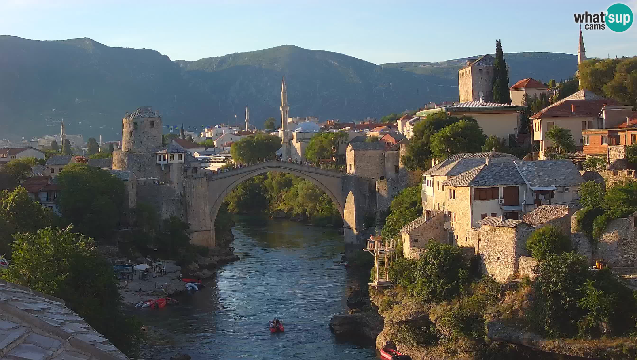 Mostar live – Webcam auf die Alte Brücke (Stari Most) und den Fluss Neretva