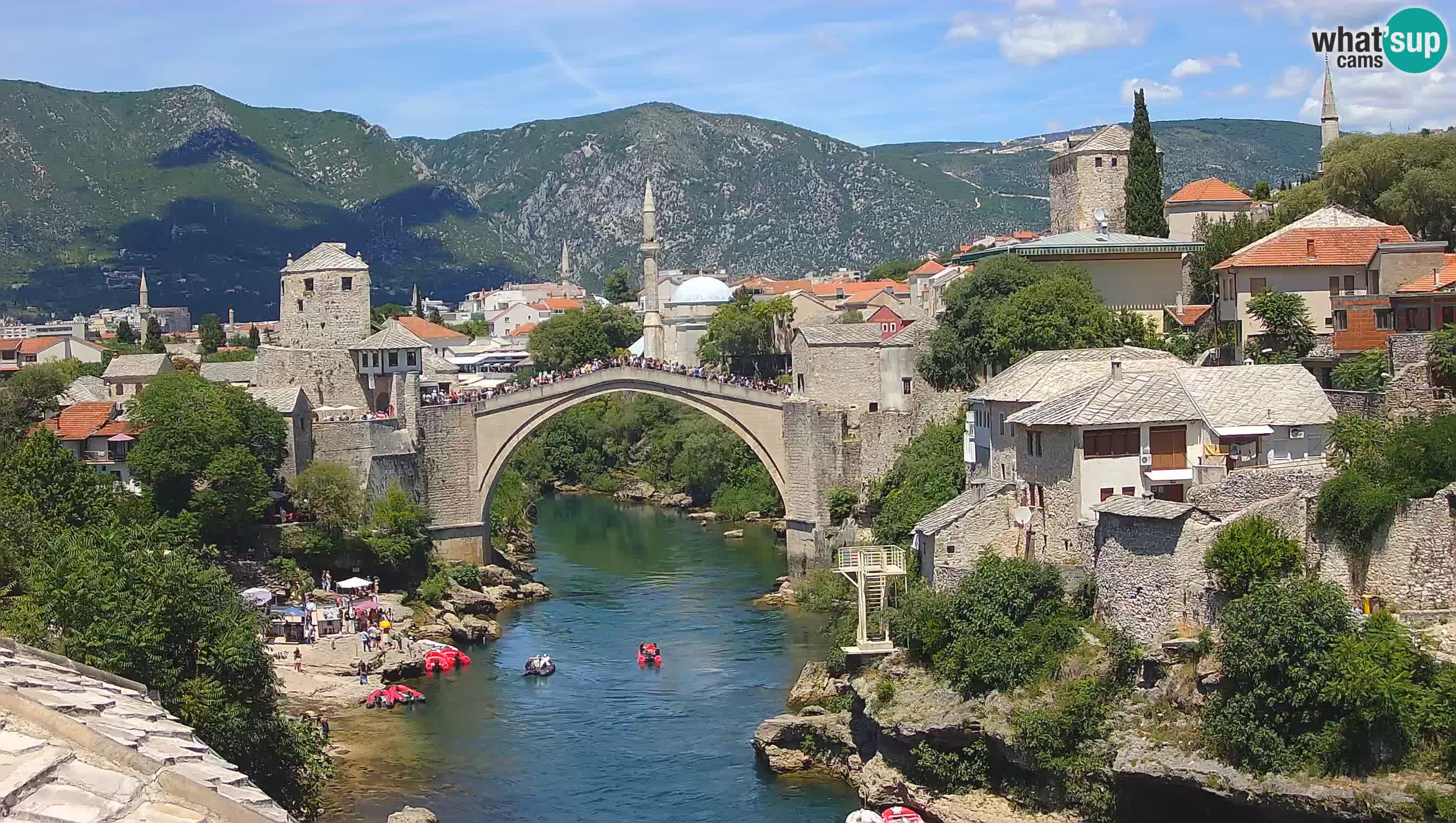 Mostar live – Webcam auf die Alte Brücke (Stari Most) und den Fluss Neretva
