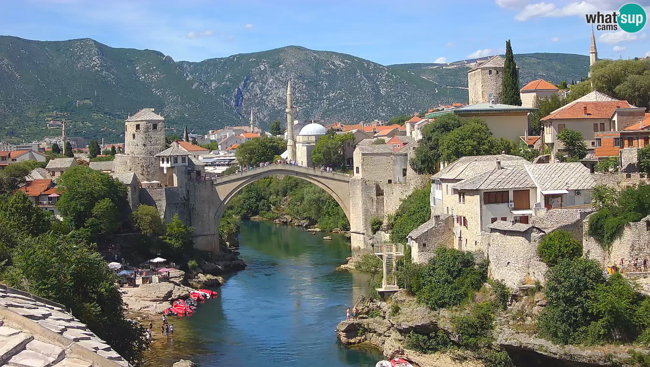 Mostar live – Webcam auf die Alte Brücke (Stari Most) und den Fluss Neretva