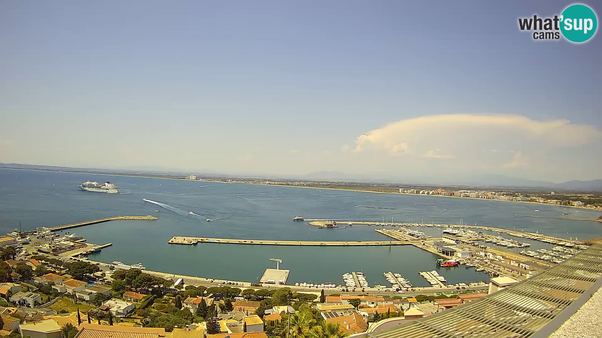 Livecam Hafen Roses –  Fischereihafen und die Bucht