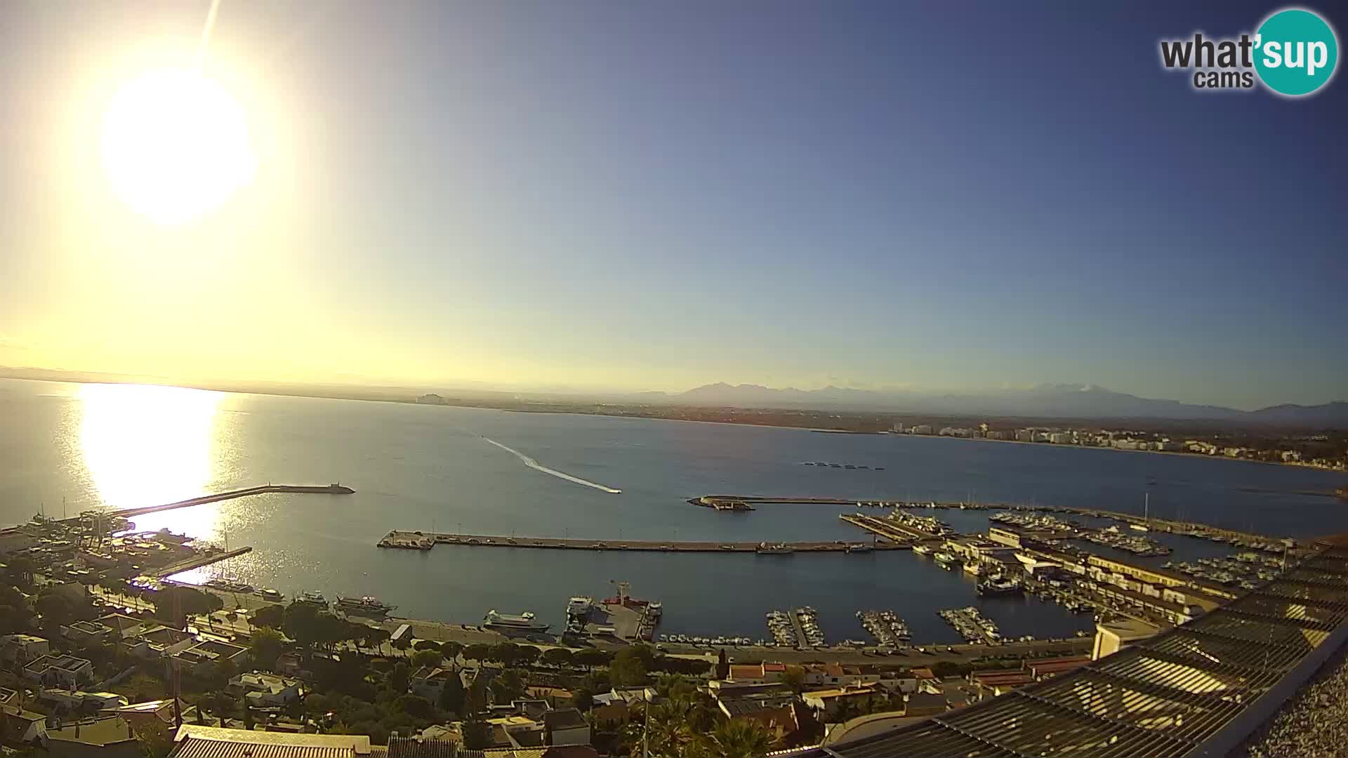 Livecam Hafen Roses –  Fischereihafen und die Bucht