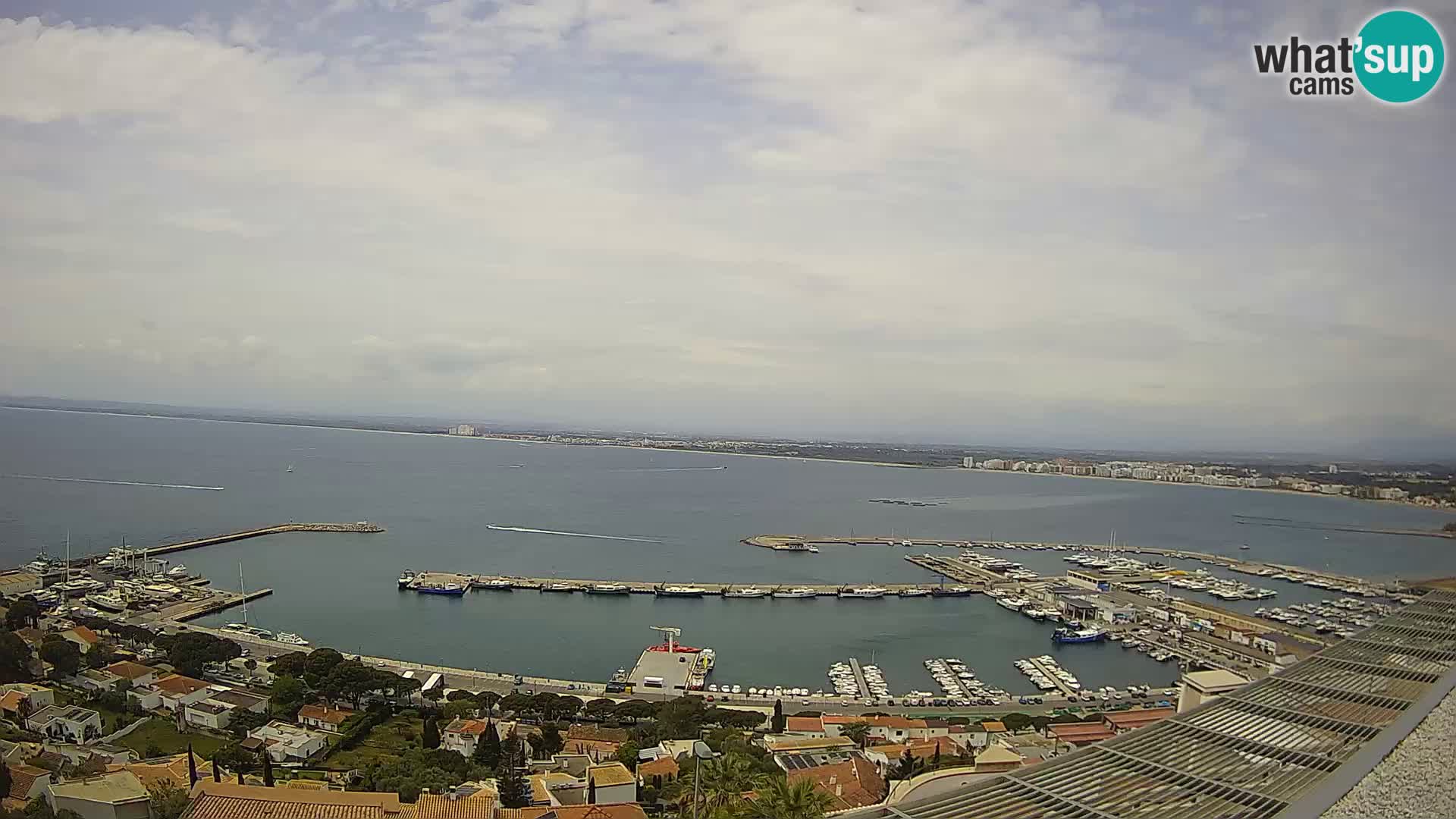 Livecam Hafen Roses –  Fischereihafen und die Bucht