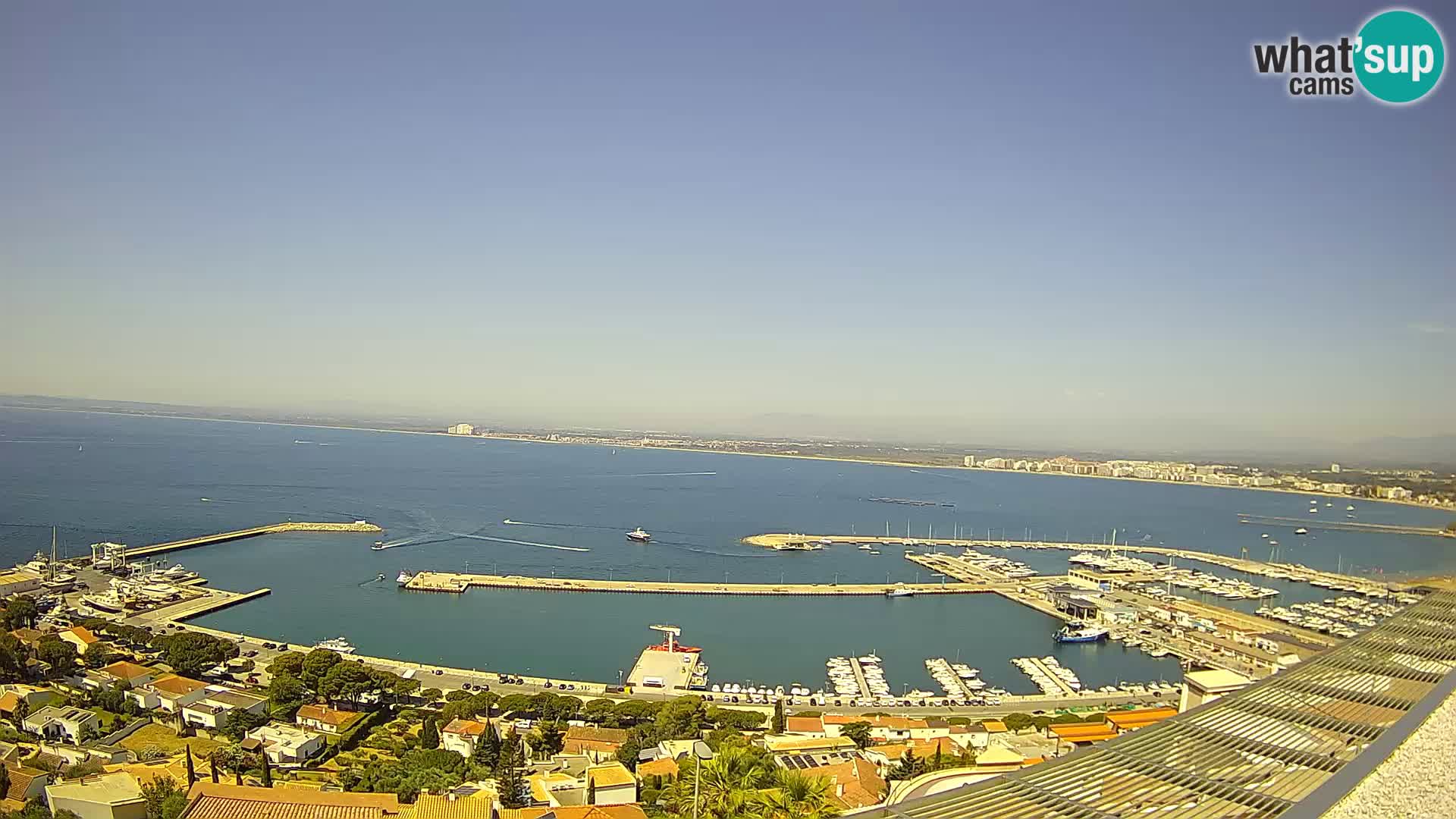 Livecam Hafen Roses –  Fischereihafen und die Bucht