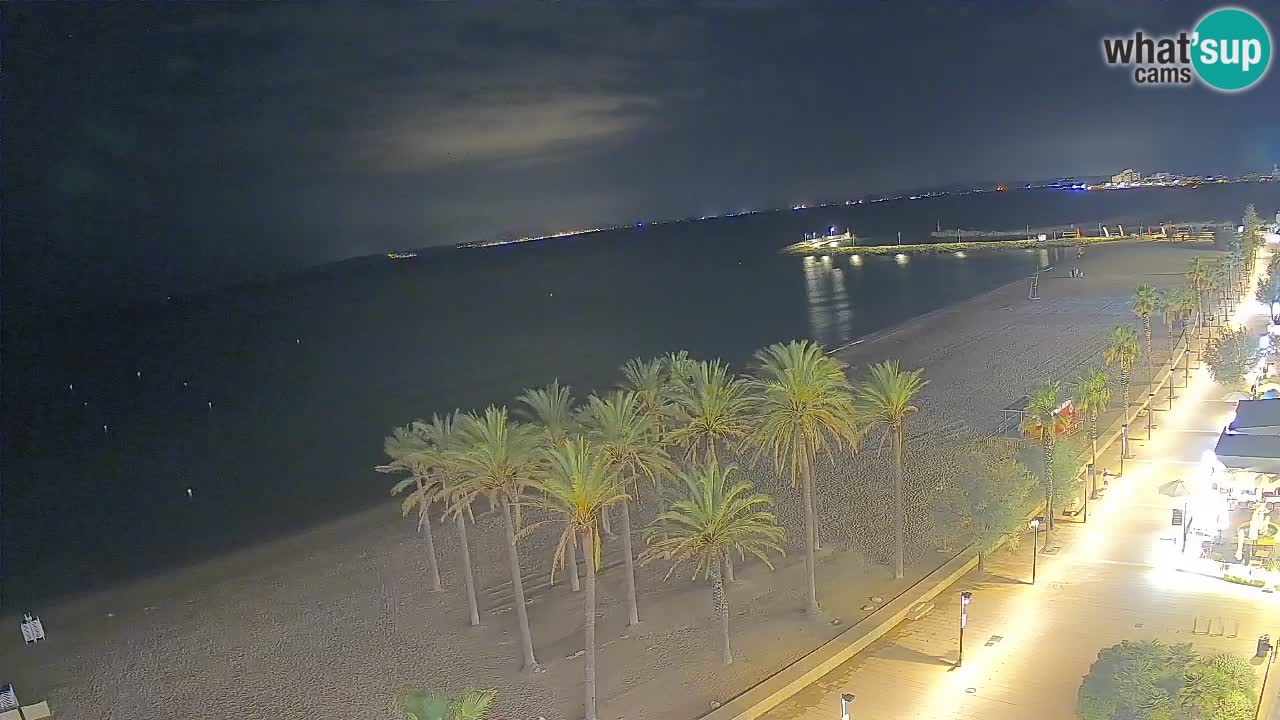 Kamera v Živo Roses plaža – pogled s hotela Montecarlo