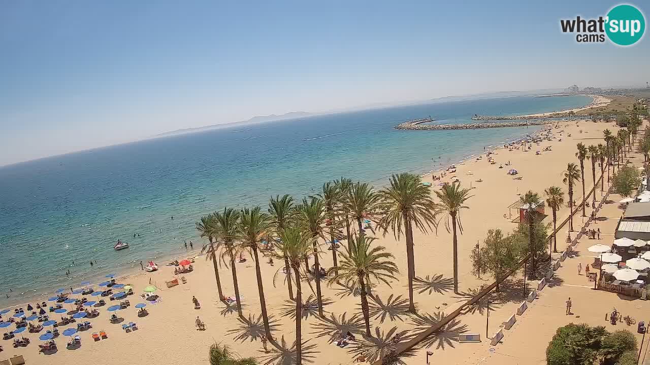 Kamera v Živo Roses plaža – pogled s hotela Montecarlo