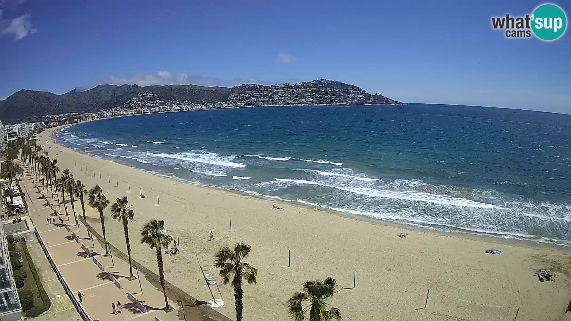 Live Roses Webcam Costa Brava beach view from MonteCarlo Hotel