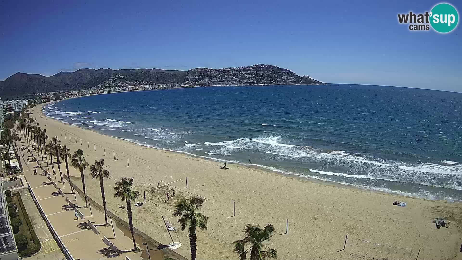 Live Roses Webcam Costa Brava beach view from MonteCarlo Hotel