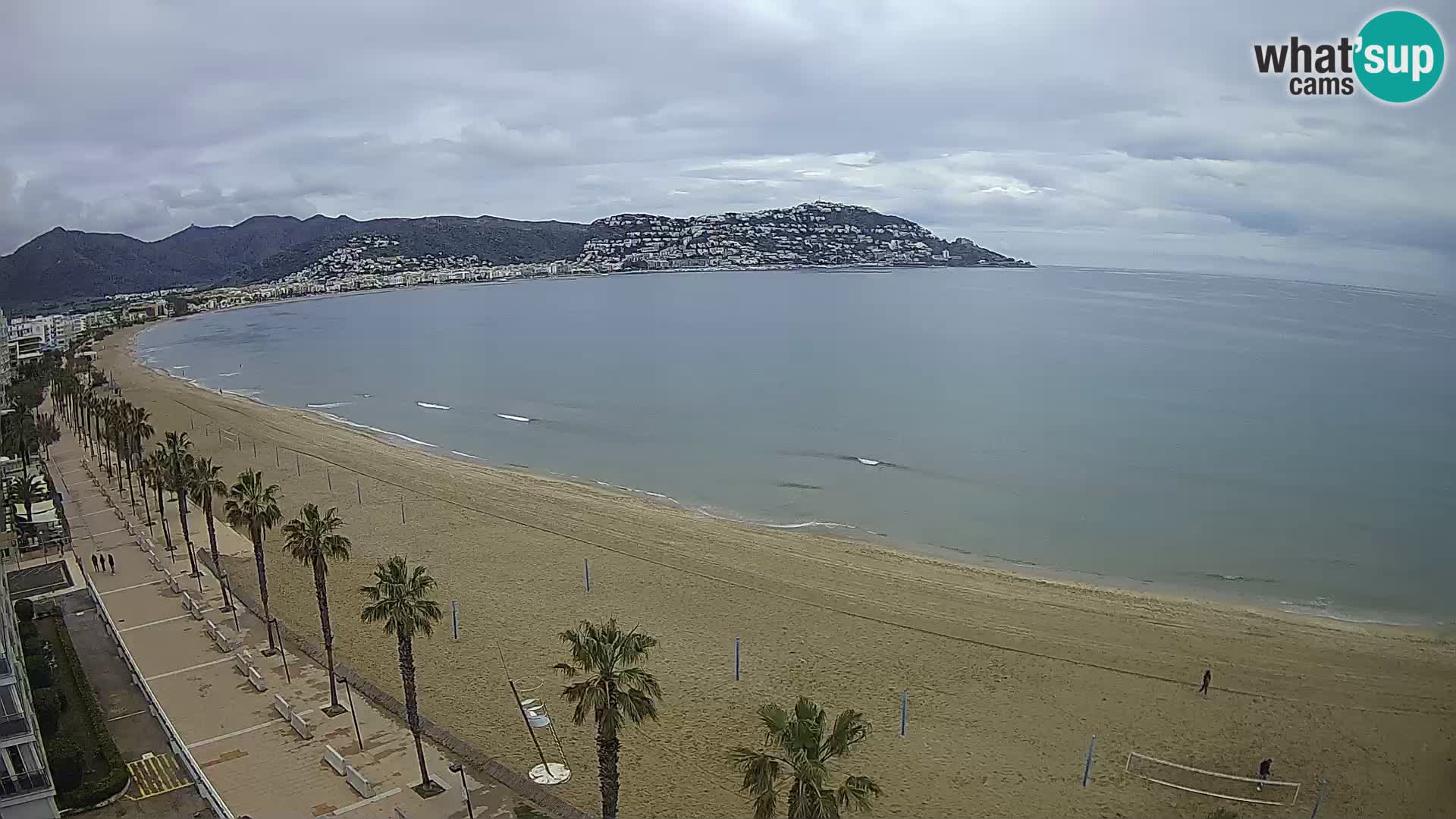 Live Roses Webcam Costa Brava beach view from MonteCarlo Hotel
