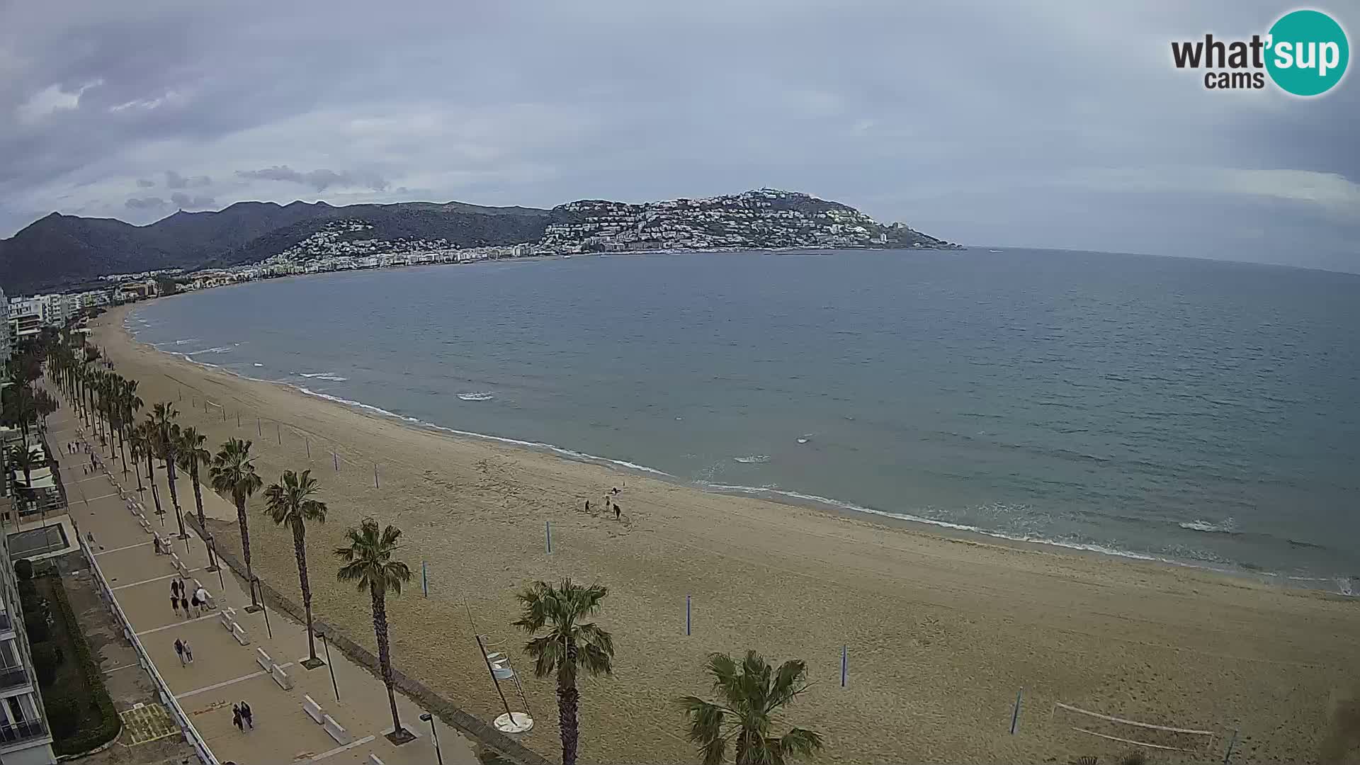 Live Roses Webcam Costa Brava beach view from MonteCarlo Hotel