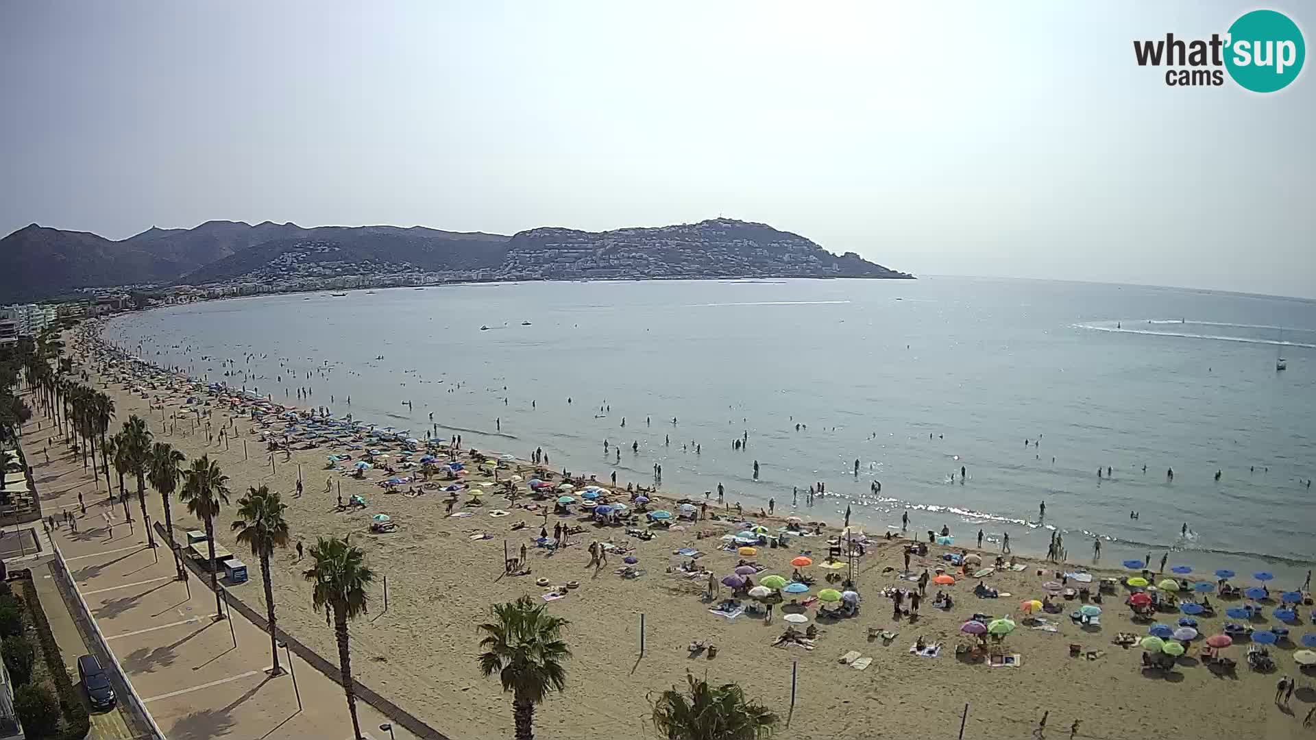 Live Roses Webcam Costa Brava beach view from MonteCarlo Hotel